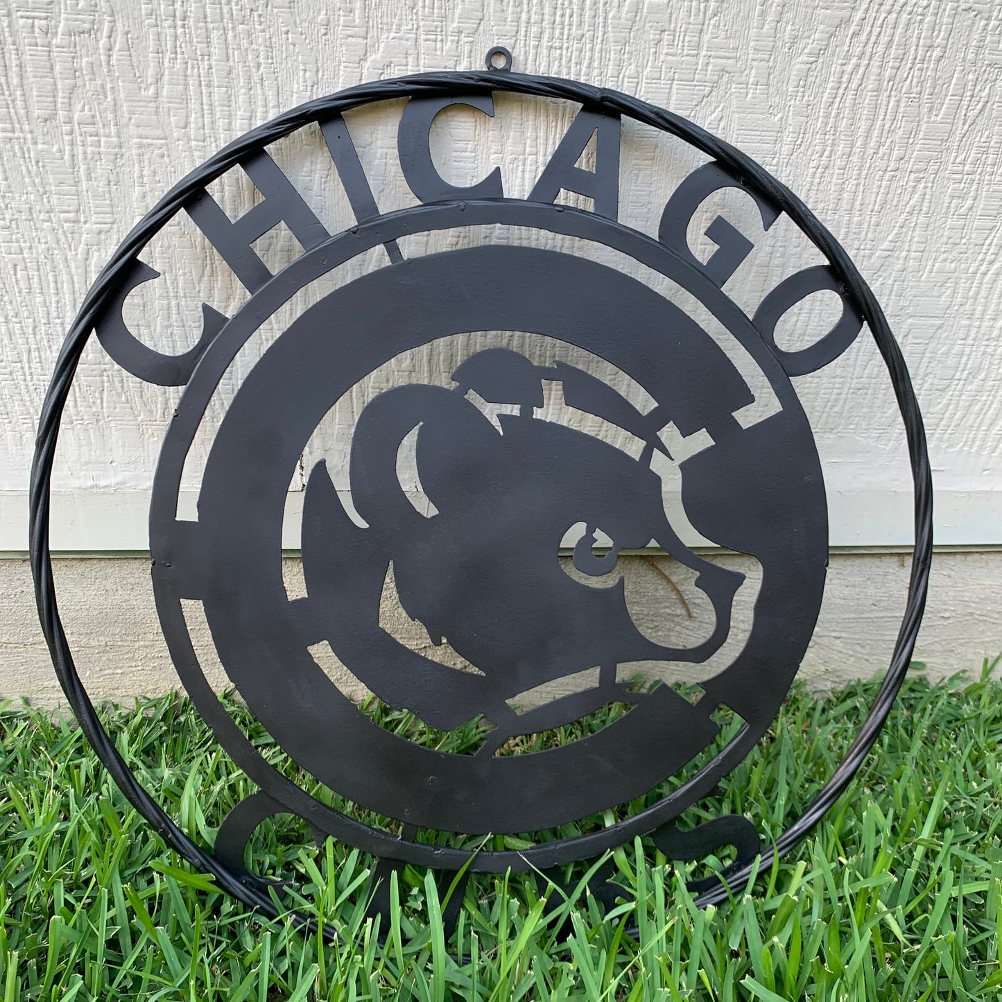 12", 18", 24", 32" CHICAGO CUBS CUSTOM BLACK & RAW METAL VINTAGE CRAFT TEAM SPORTS SIGN HANDMADE