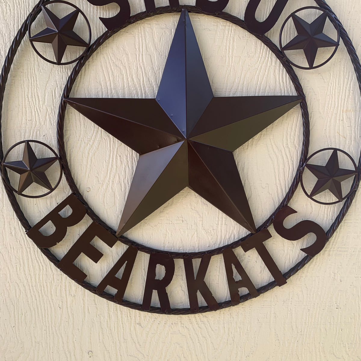 24",32" SHSU SAM HOUSTON BEARKATS RUSTIC DARK BROWN METAL CUSTOM VINTAGE CRAFT RUSTIC BROWN TEAM STAR HANDMADE