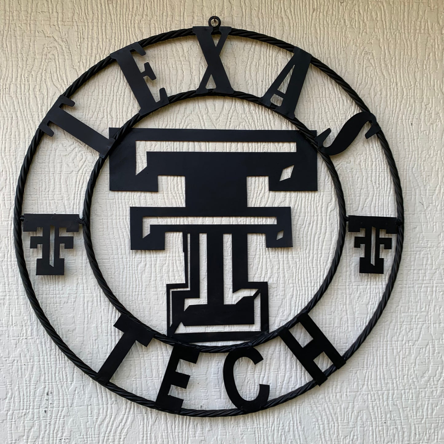 TEXAS TECH RUSTIC BLACK CUSTOM METAL VINTAGE CRAFT WESTERN HOME DECOR HANDMADE