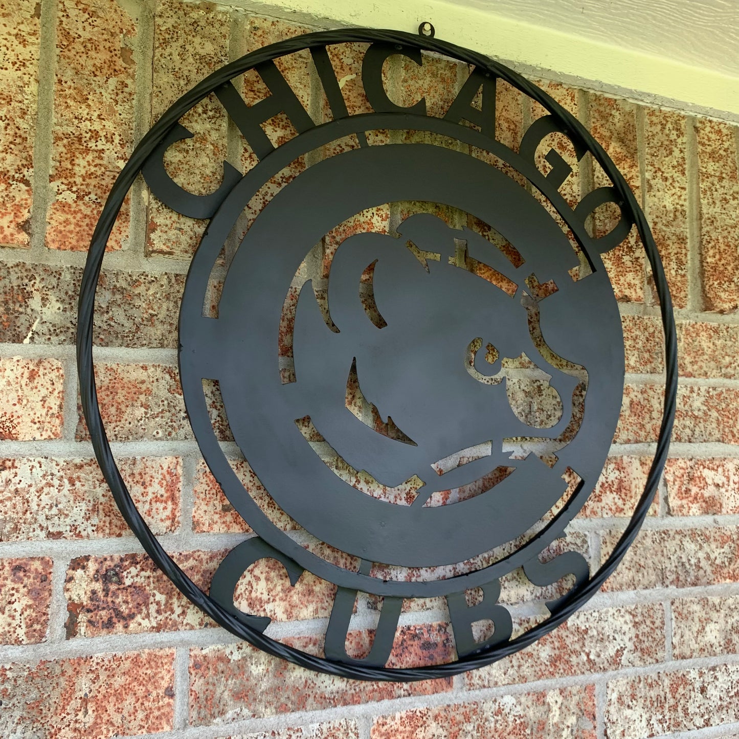 12", 18", 24", 32" CHICAGO CUBS CUSTOM BLACK & RAW METAL VINTAGE CRAFT TEAM SPORTS SIGN HANDMADE