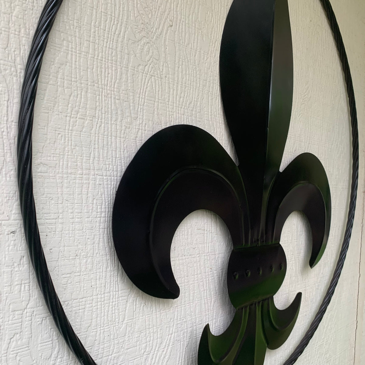 24", 36" GLOSS BLACK FLEUR DE LIS METAL WALL ART SIGN WESTERN HOME DECOR HANDMADE NEW #EH10645