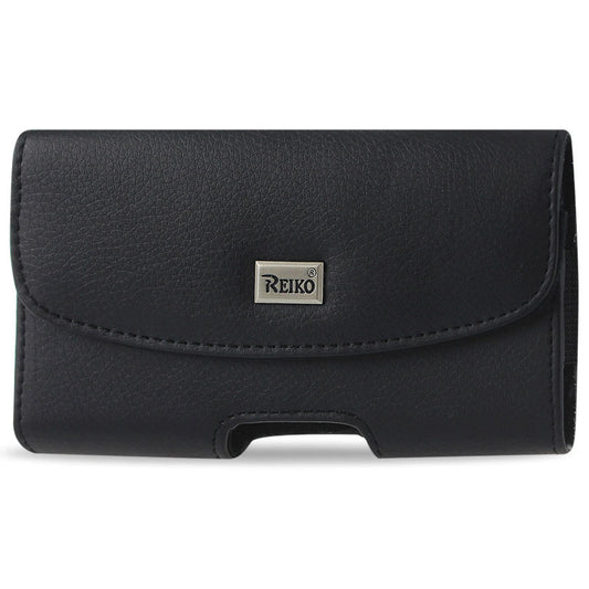 HP102B-BK 7" REIKO XL MEGA EXTRA LARGE LEATHER POUCH BELT LOOP HOLSTER CELL PHONE CASE UNIVERSAL OVERSIZE --FREE SHIPPING