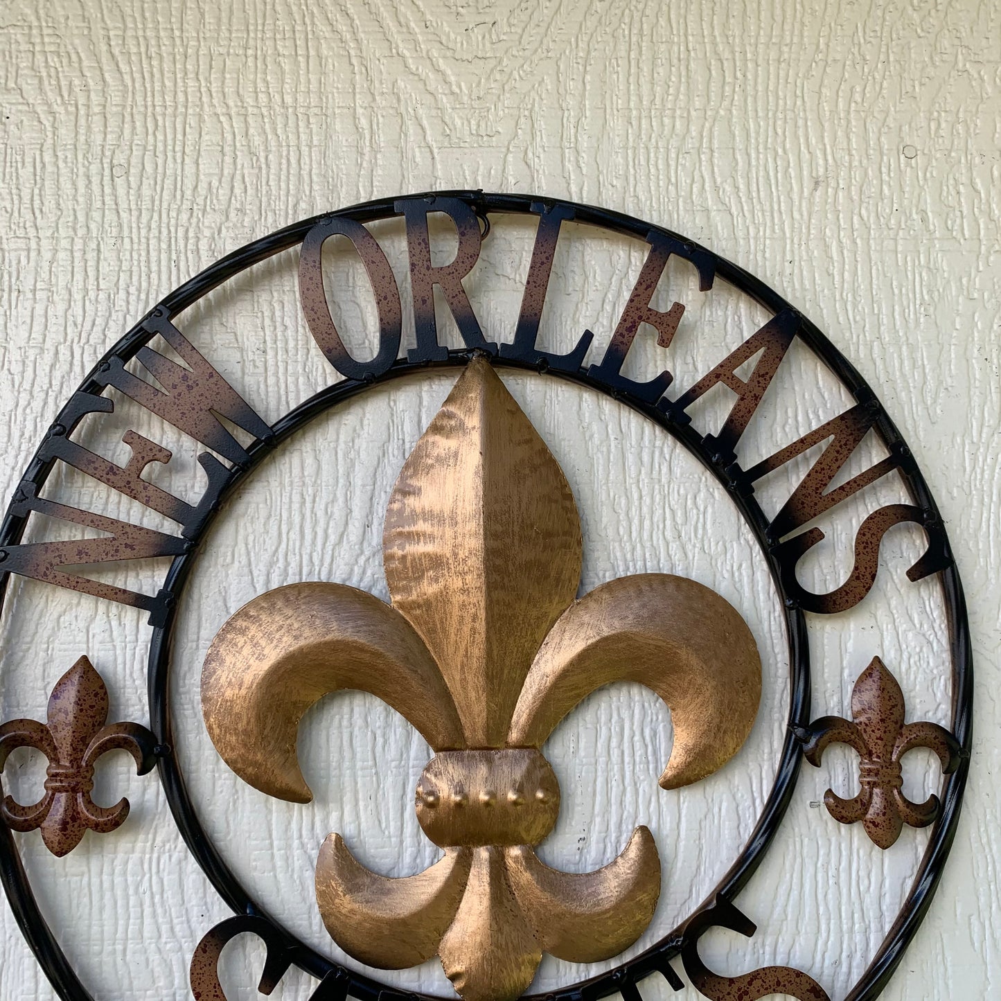 NEW ORLEANS SAINTS METAL SIGN WALL ART WESTERN HOME DECOR GOLD & BLACK HANDMADE #EH10272