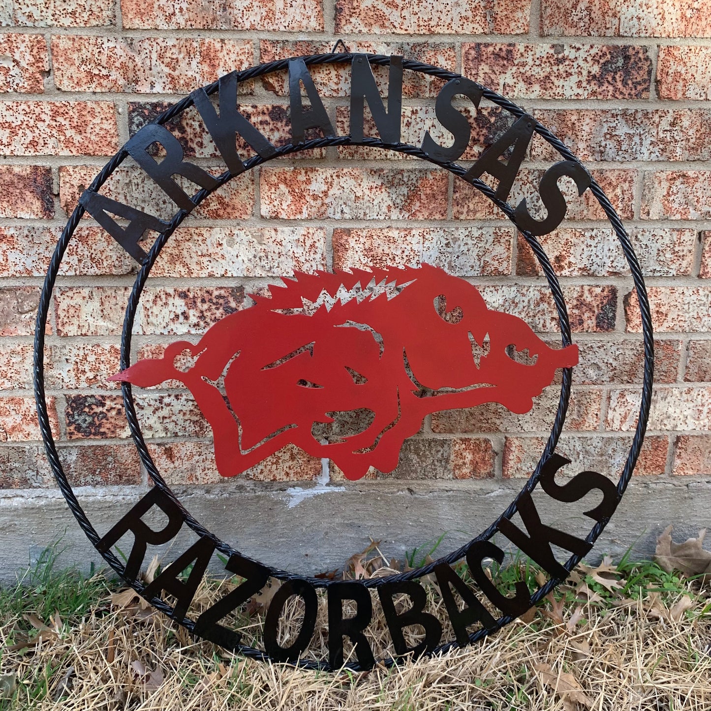 ARKANSAS RAZORBACKS CUSTOM METAL VINTAGE CRAFT SIGN TEAM WALL ART WESTERN HOME DECOR HANDAMADE