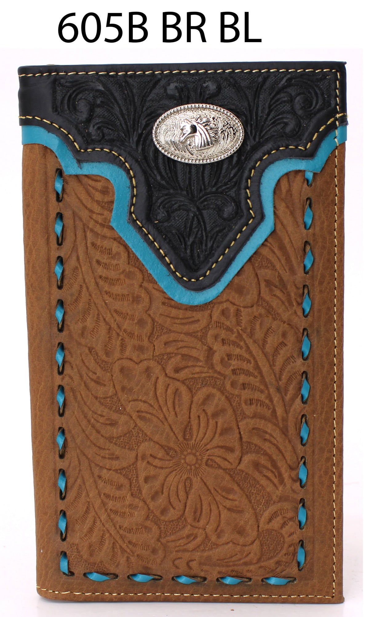MEN'S GENUINE LEATHER CHECKBOOK WALLET WESTERN NEW