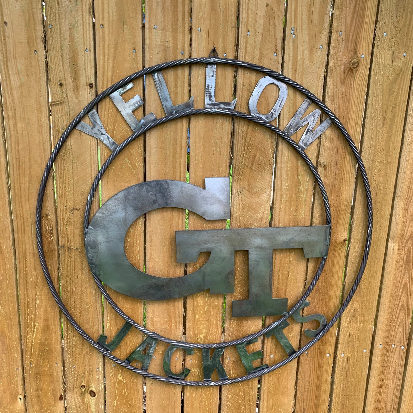 GEORGIA TECH YELLOW JACKETS CUSTOM RAW METAL VINTAGE CRAFT SIGN UNPAINTED HANDMADE 12",18",24",32",36"