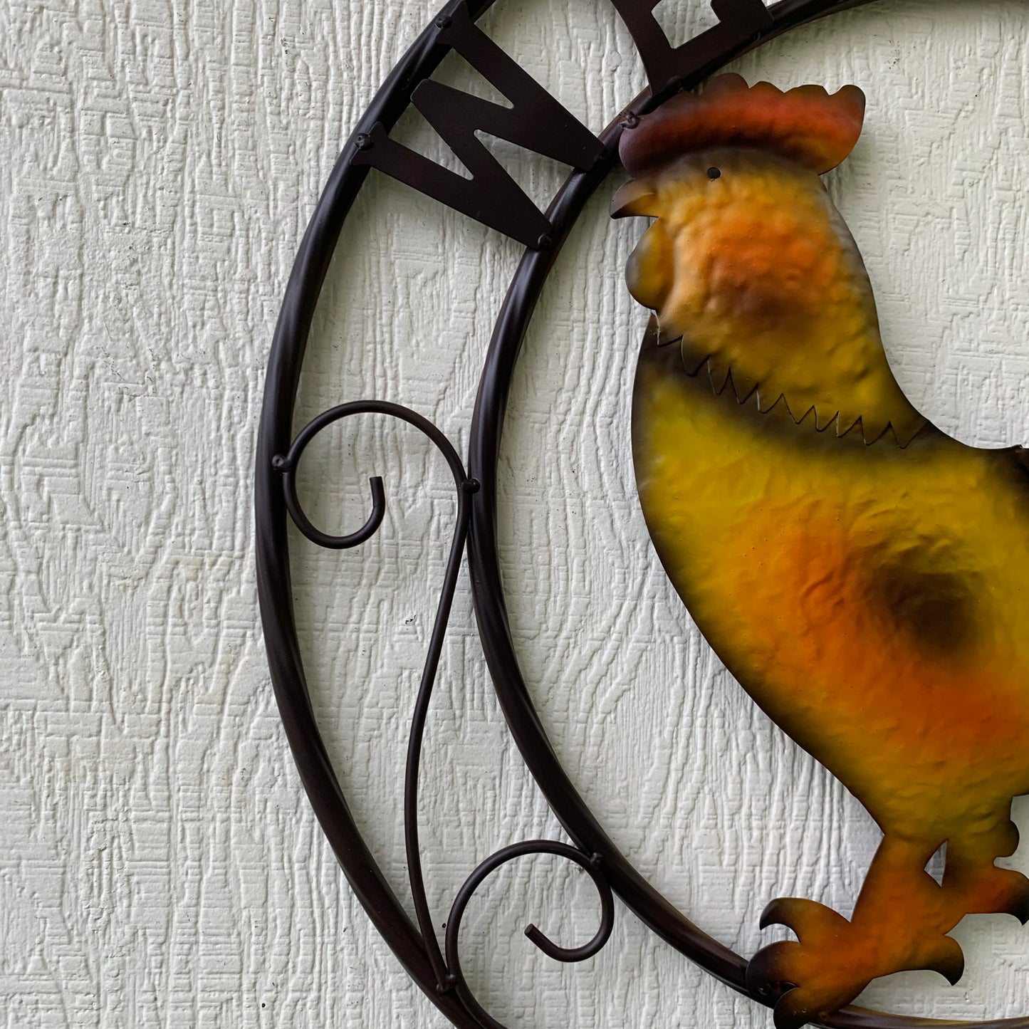 ROOSTER WELCOME 24" METAL SCROLL STYLE WESTERN HOME DECOR HANDMADE NEW-#EH10143