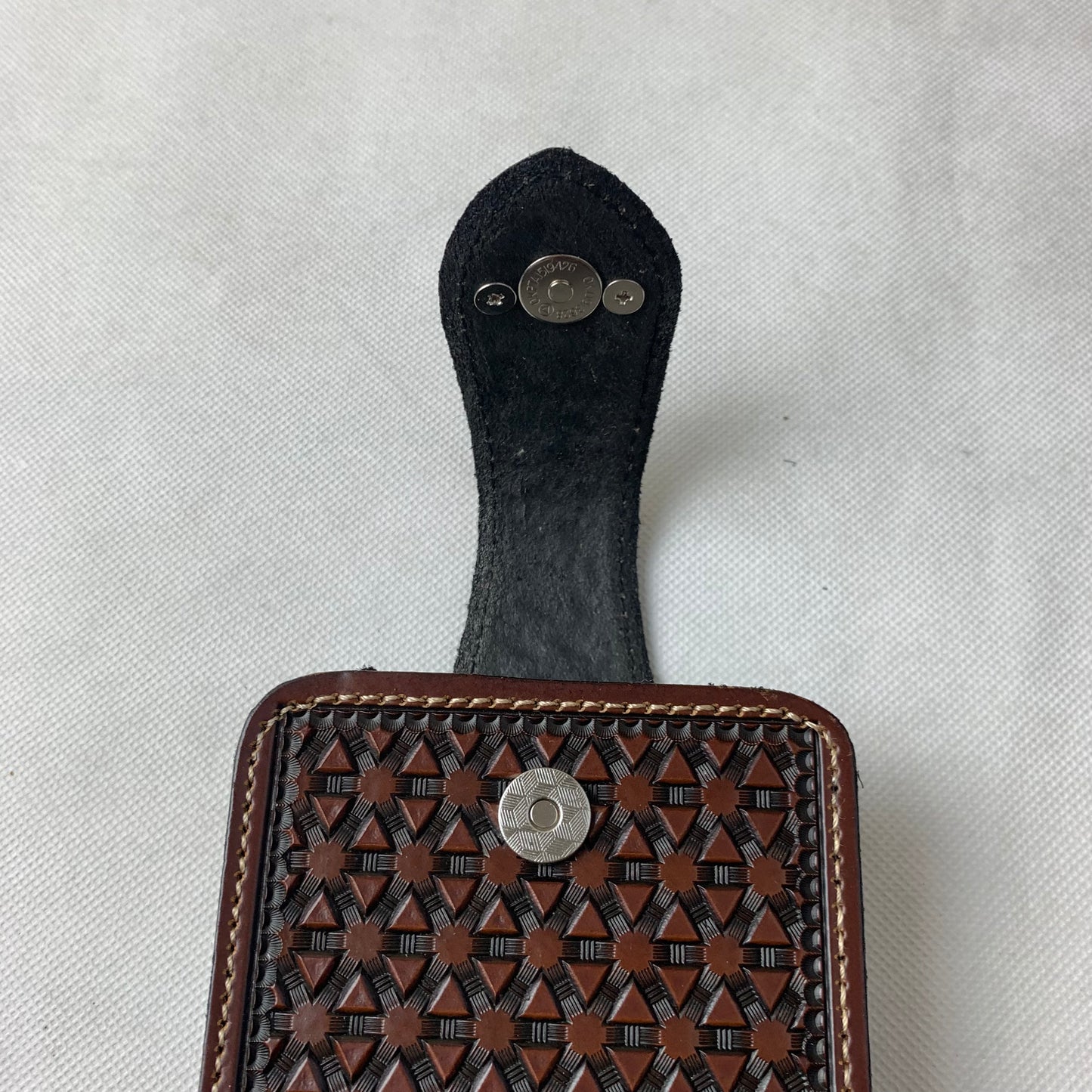 #WS343D 7" COWBOY PRAYER COFFEE BROWN LEATHER POUCH EXTRA LARGE  BELT LOOP HOLSTER CELL PHONE CASE UNIVERSAL OVERSIZE--FREE SHIPPING