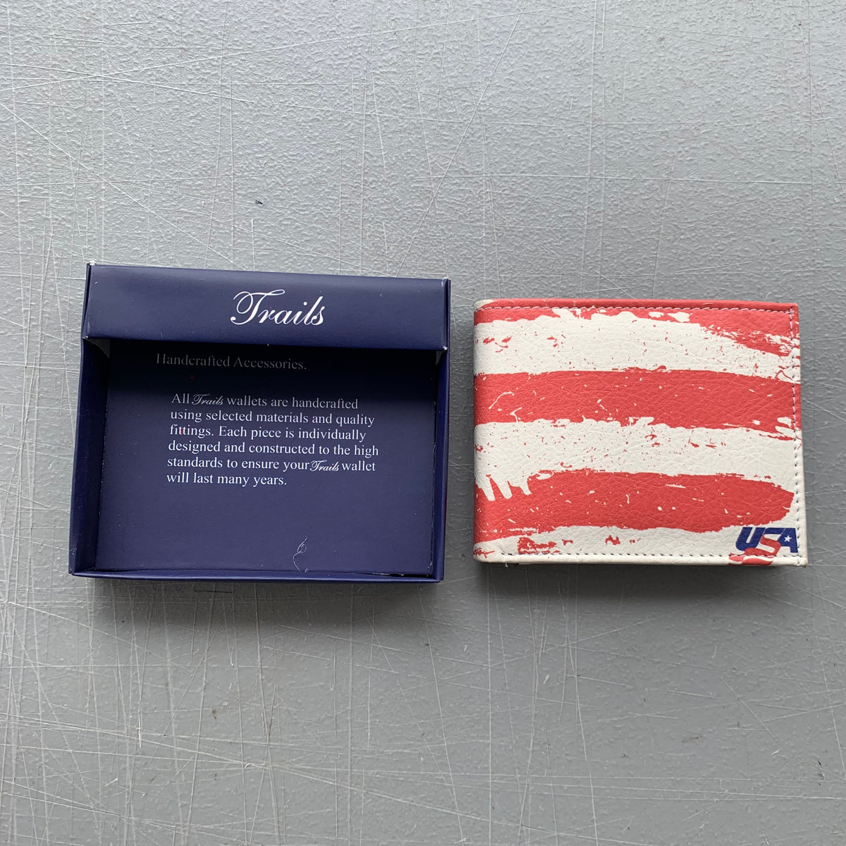 5" USA FLAG RED WHITE BLUE WALLET LEATHER BIFOLD WALLET NEW