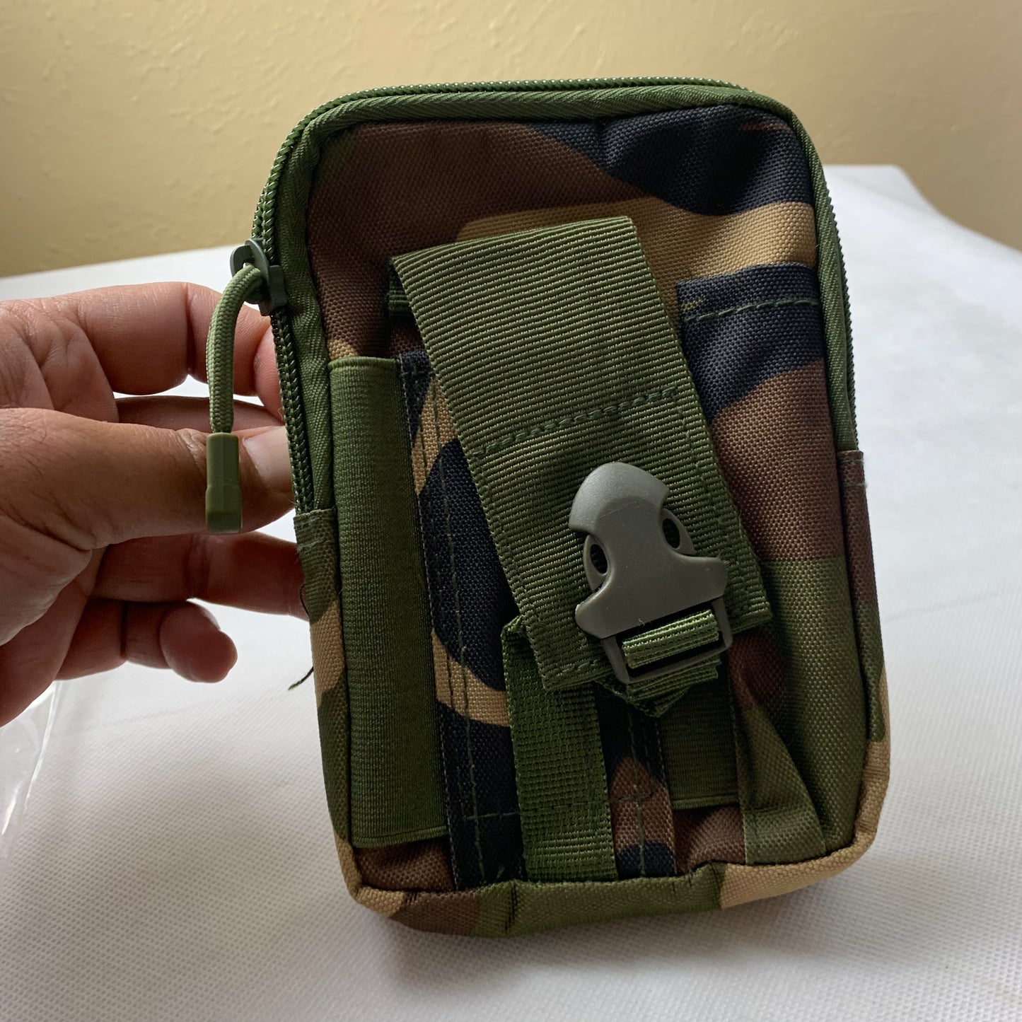 #MX_ARU65 CAMO 7" RUGGED NYLON POUCH BAG MEGA EXTRA LARGE VERTICAL ZIPPER CLOSURE, BELT LOOP HOLSTER CELL PHONE TABLET CASE UNIVERSAL OVERSIZE