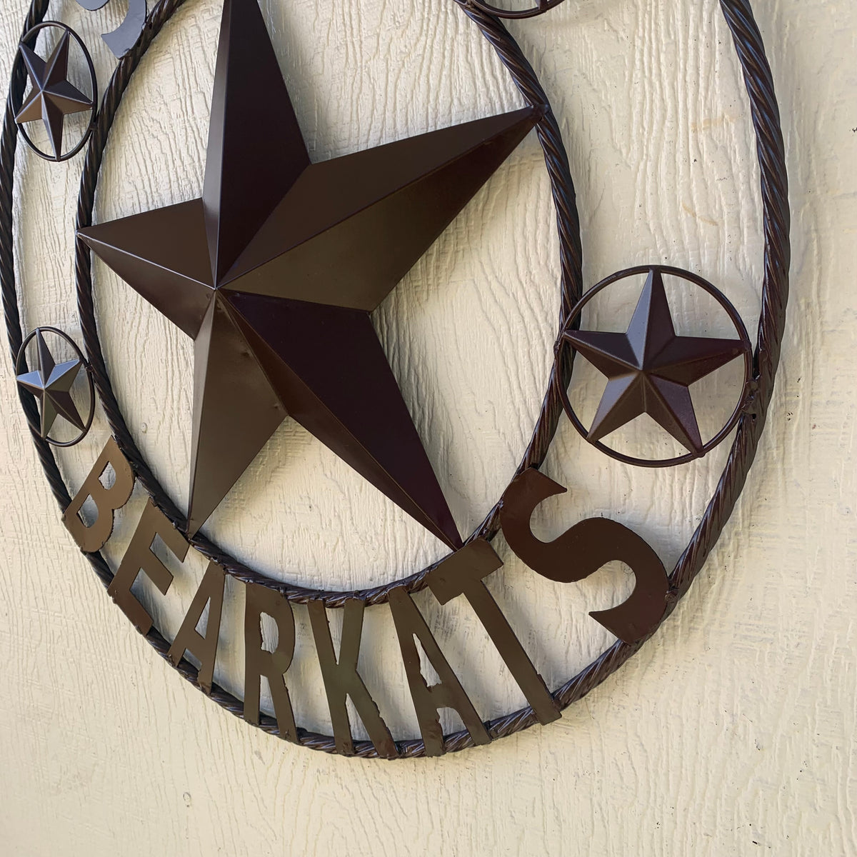 24",32" SHSU SAM HOUSTON BEARKATS RUSTIC DARK BROWN METAL CUSTOM VINTAGE CRAFT RUSTIC BROWN TEAM STAR HANDMADE