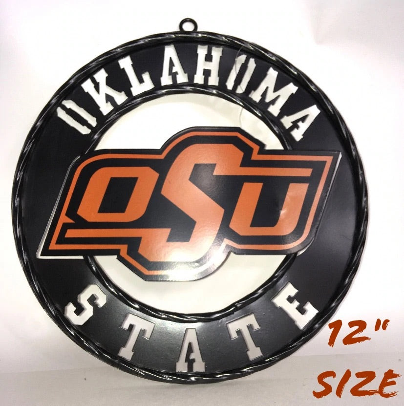 12" OSU OKLAHOMA STATE COWBOYS CUSTOM METAL VINTAGE CRAFT SIGN WESTERN HOME DECOR HANDMADE