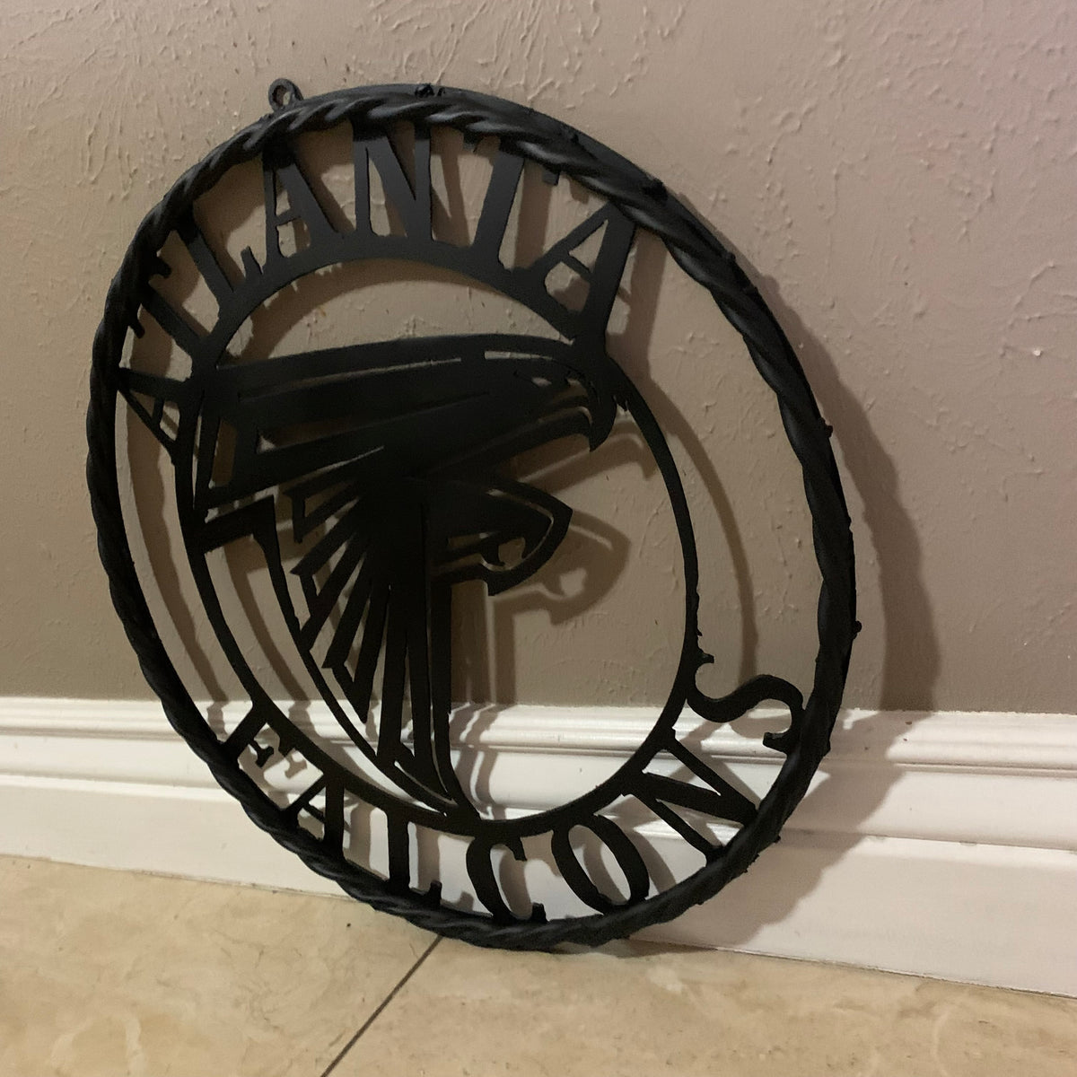12",18",24",32",36" ATLANTA FALCONS BLACK METAL CUSTOM METAL VINTAGE CRAFT SIGN FOOTBALL TEAM WESTERN HOME DECOR HANDMADE