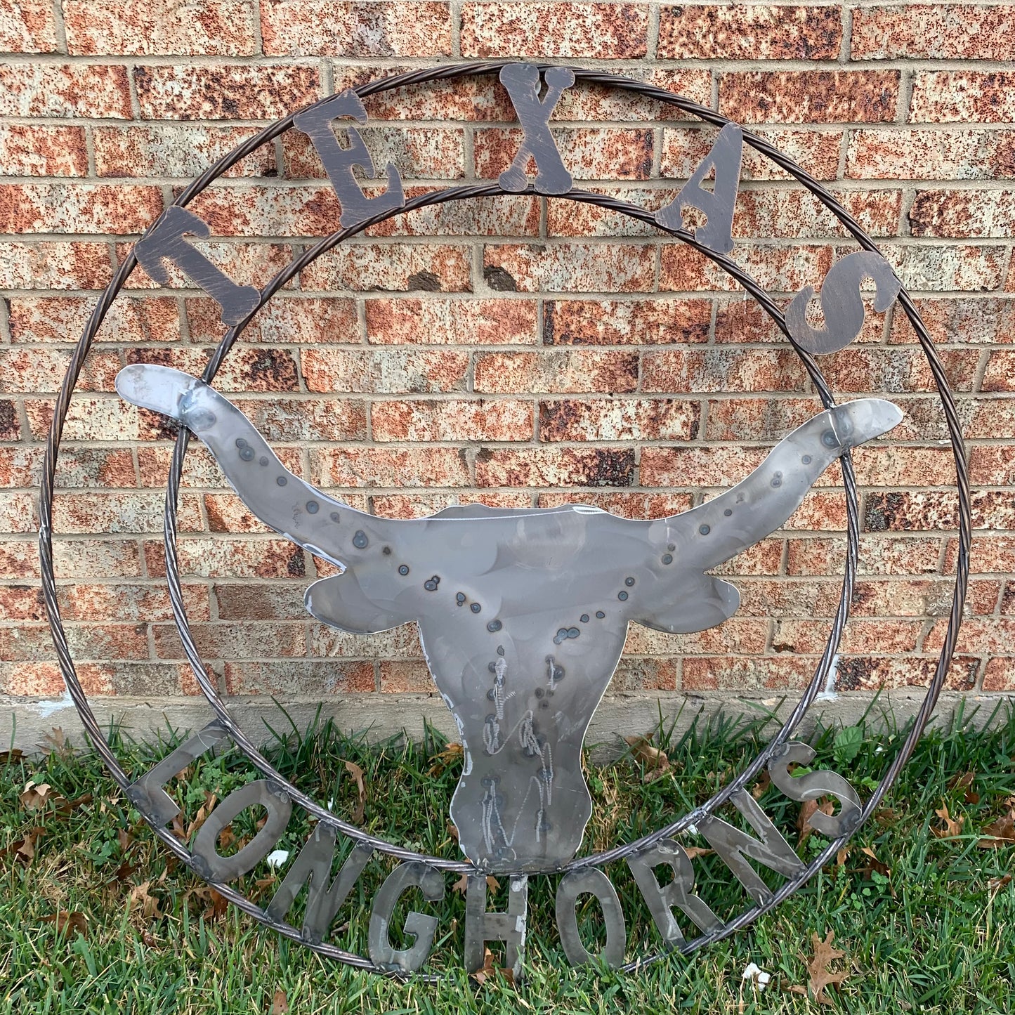 50" TEXAS LONGHORNS LARGE CUSTOM RAW METAL VINTAGE CRAFT SIGN TEAM ART UNPAINTED WESTERN HOME DECOR HANDMADE STEEL #EH12570