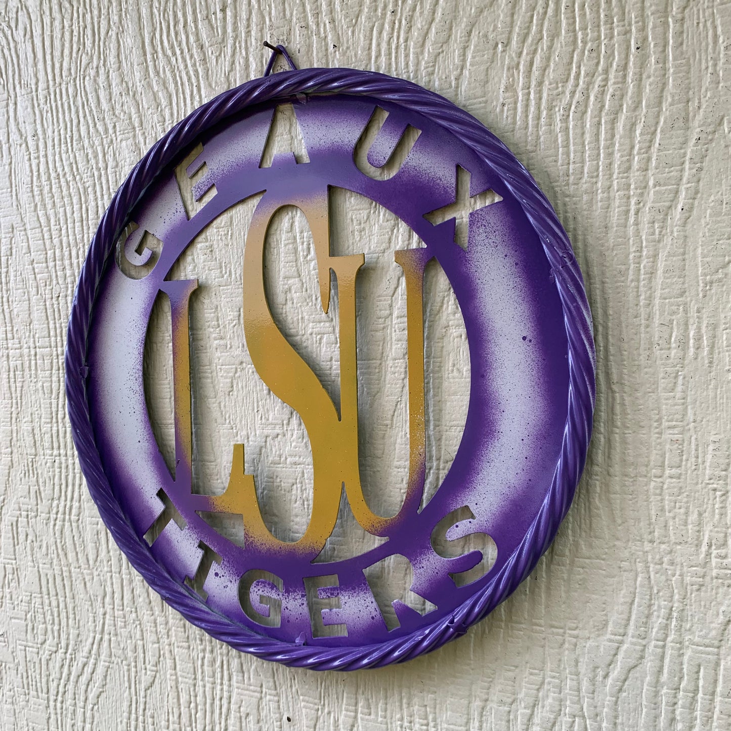 12",18",24",32" LSU GEAUX TIGERS CUSTOM METAL VINTAGE CRAFT SIGN TEAM WALL ART WESTERN HOME DECOR