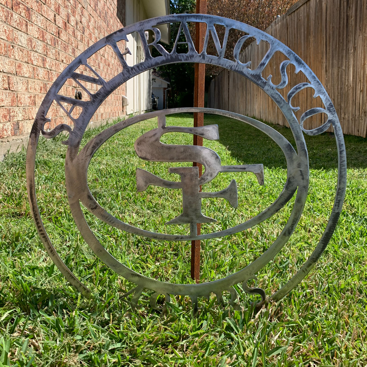 SAN FRANCISCO 49ERS METAL CUSTOM VINTAGE RAW METAL CRAFT TEAM SIGN HANDMADE 12",18",24",32",36",40",50"