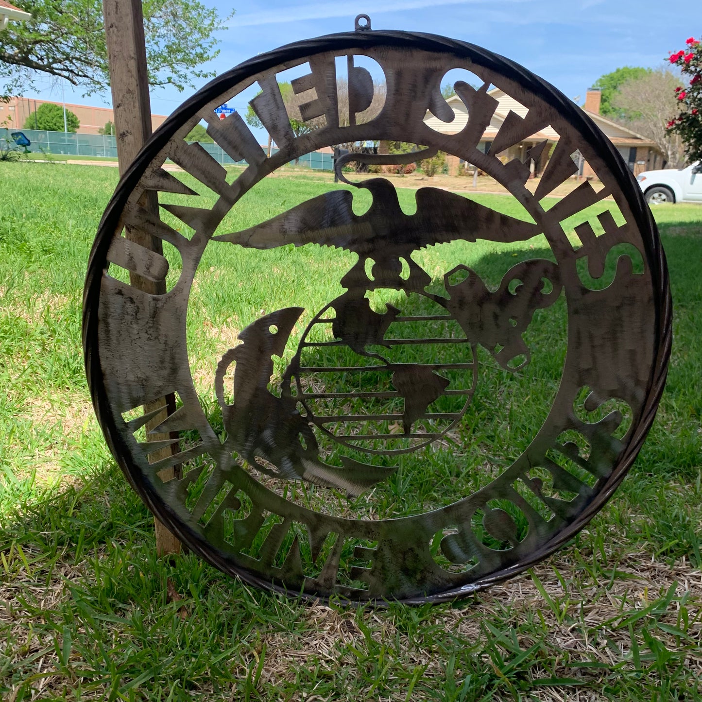 24" US MARINE CORPS MILITARY LASERCUT RAW METAL WALL ART WESTERN HOME DECOR HANDMADE NO PAINT