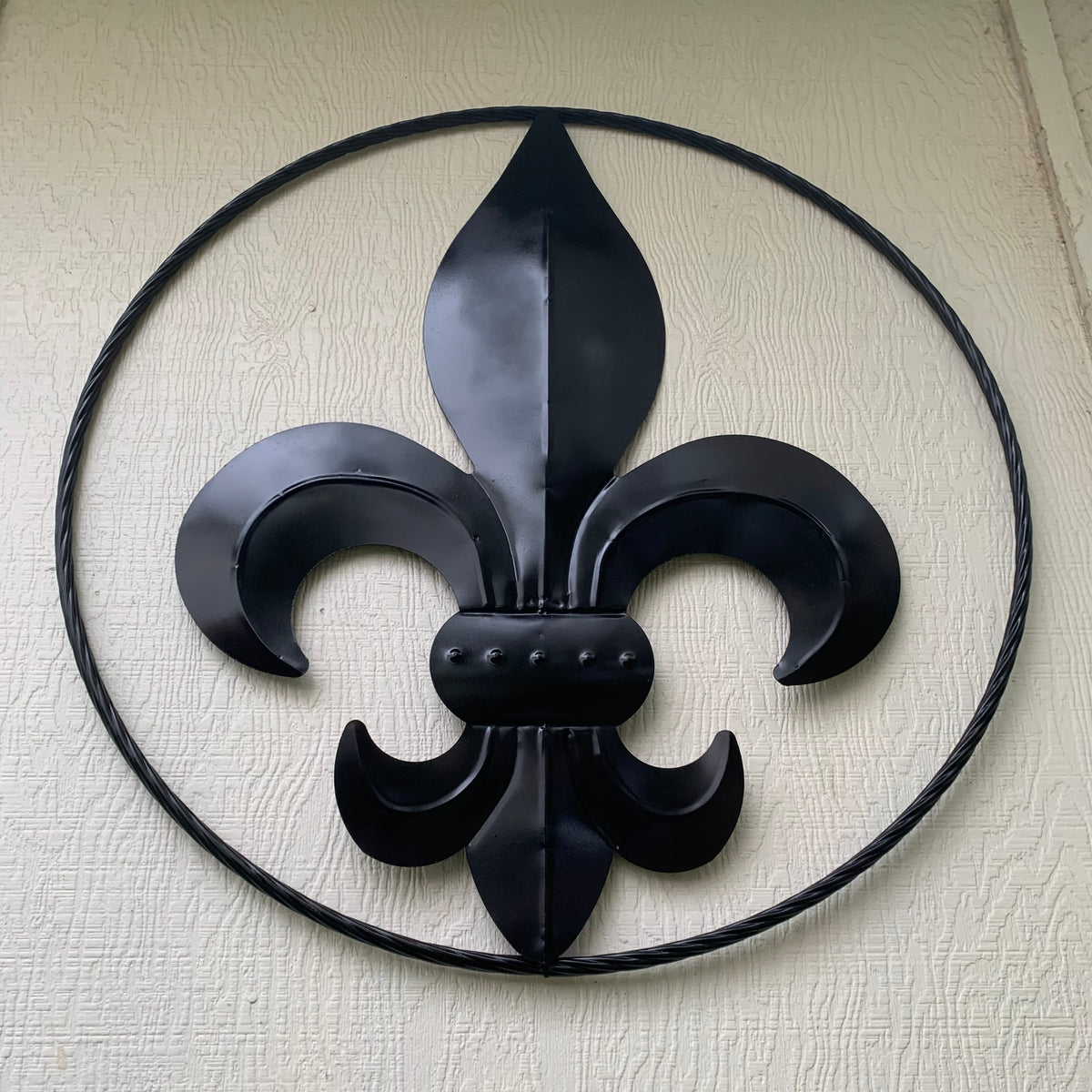 24", 36" GLOSS BLACK FLEUR DE LIS METAL WALL ART SIGN WESTERN HOME DECOR HANDMADE NEW #EH10645
