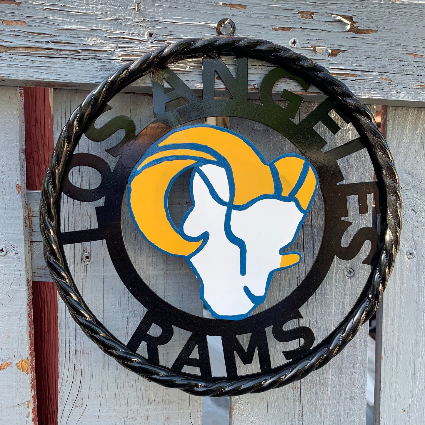12", 18", 24", 32" LOS ANGES RAMS METAL CUSTOM VINTAGE CRAFT WALL ART TEAM SIGN HANDMADE