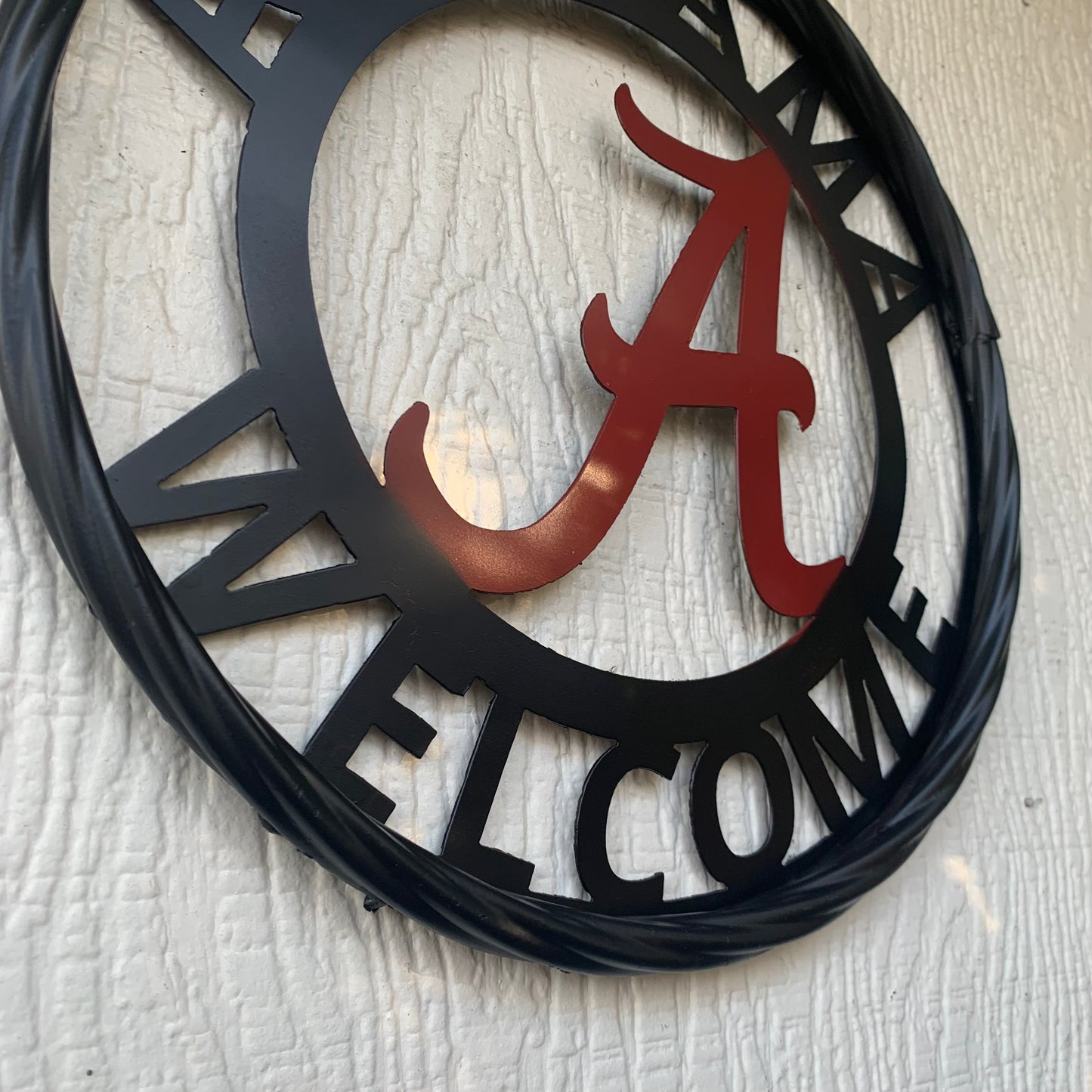 ALABAMA WELCOME RED & BLACK CUSTOM METAL VINTAGE SIGN TEAM HANDMADE