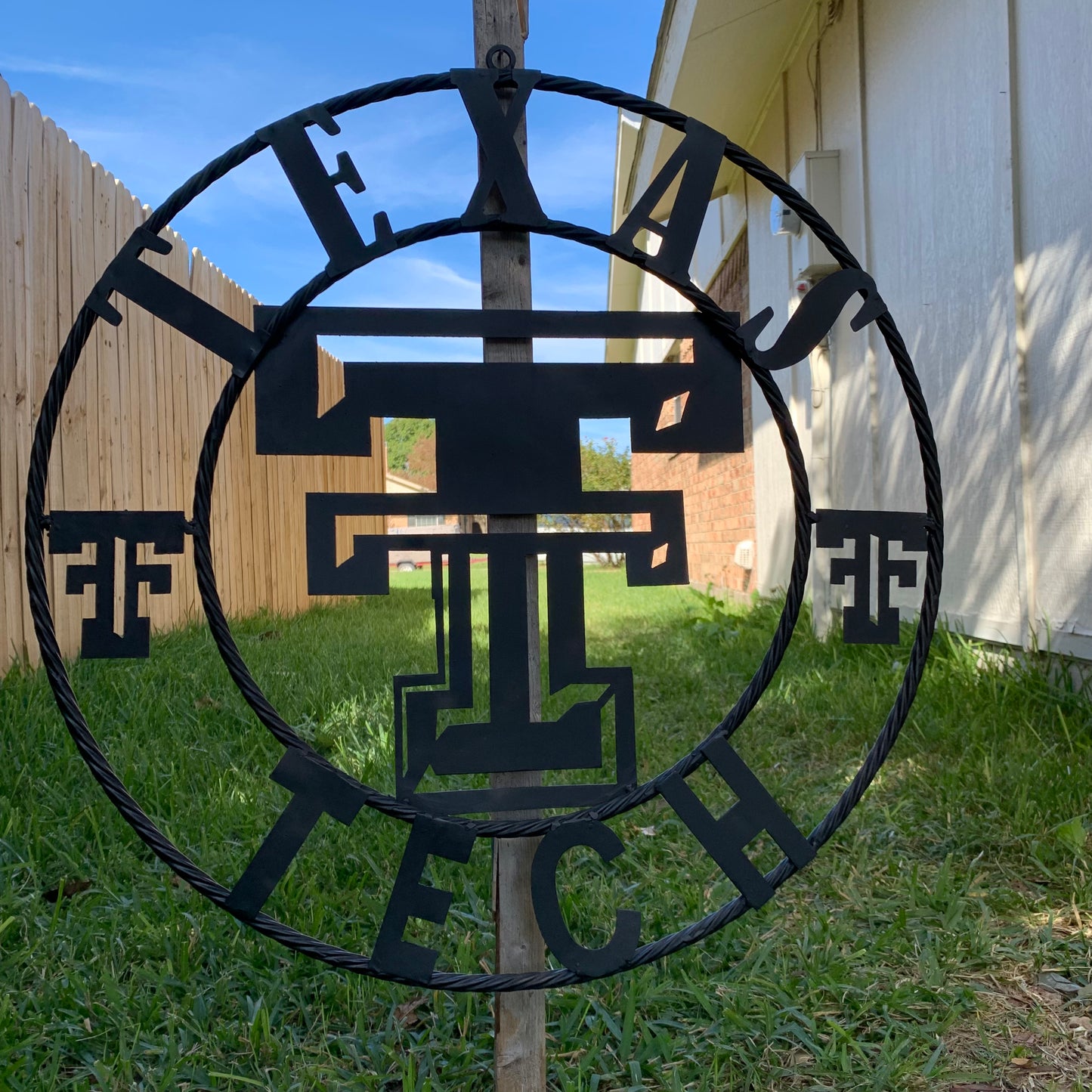 TEXAS TECH RUSTIC BLACK CUSTOM METAL VINTAGE CRAFT WESTERN HOME DECOR HANDMADE