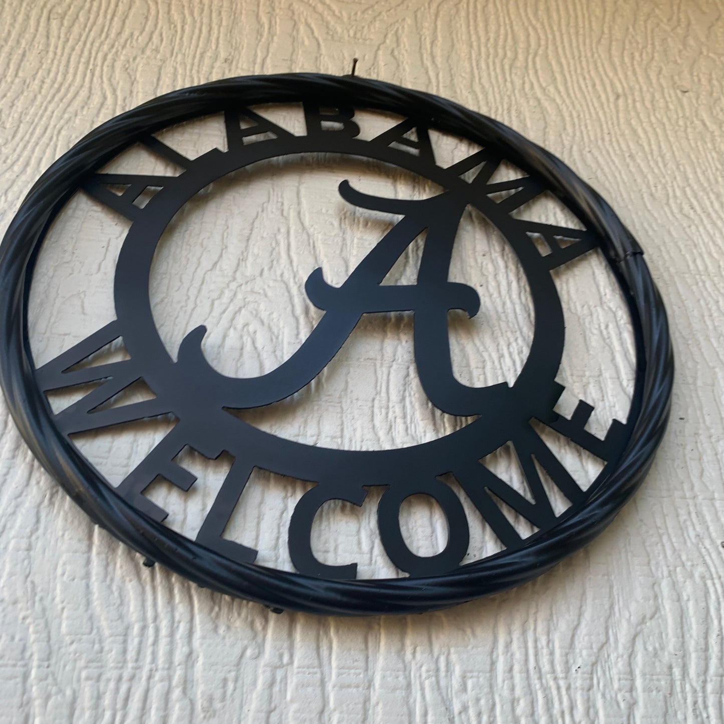 ALABAMA WELCOME CUSTOM ALL BLACK METAL VINTAGE SIGN TEAM HANDMADE