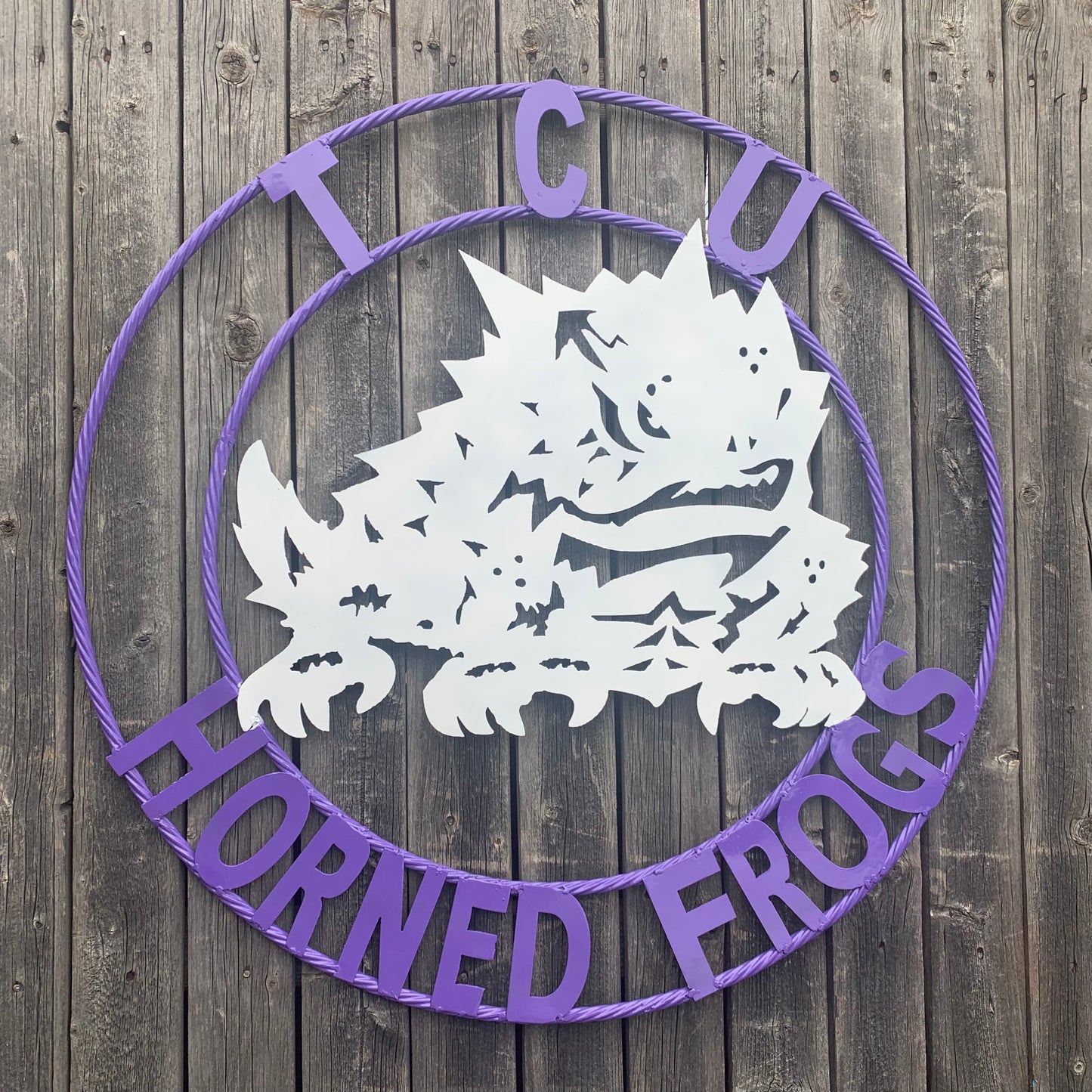 12",18",24",32",36" TCU HORNED FROGS CUSTOM METAL VINTAGE CRAFT TEAM SIGN HANDMADE