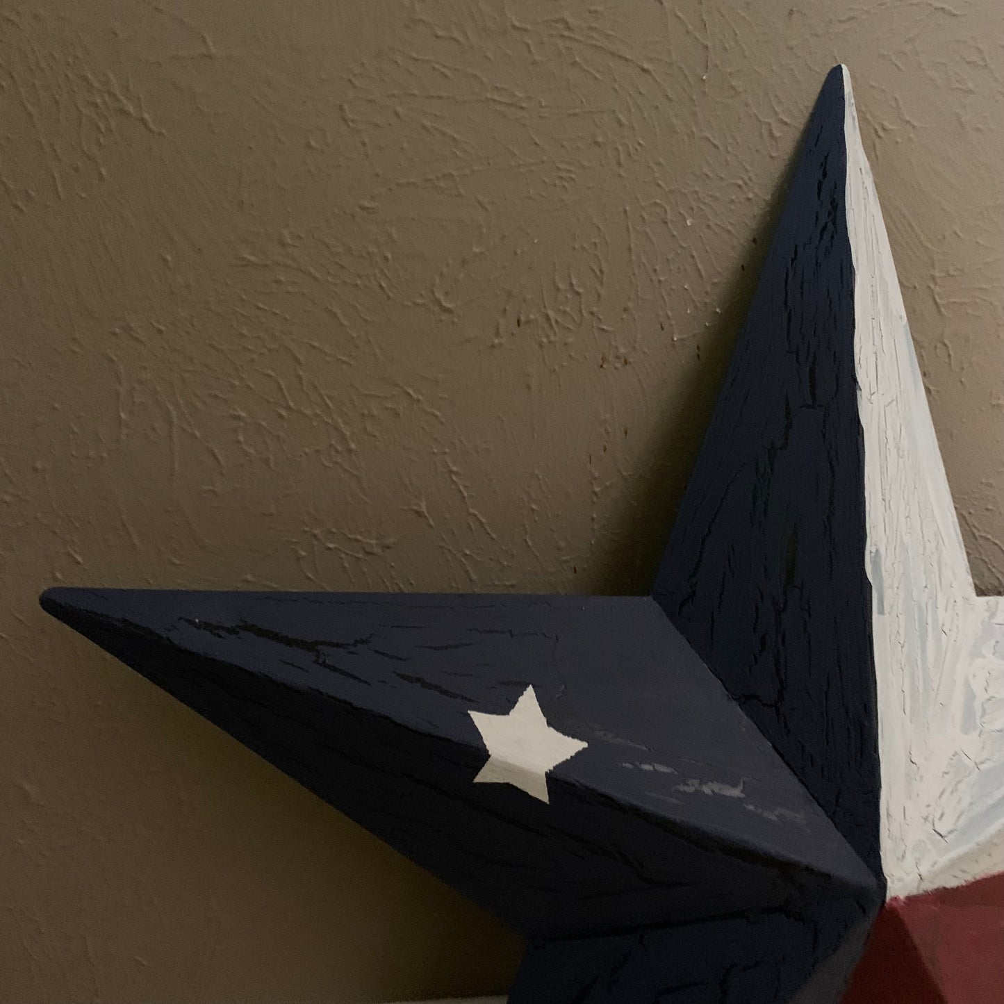 CRACKLE STYLE RED WHITE & BLUE METAL BARN STAR METAL WALL ART WESTERN HOME DECOR RUSTIC NEW