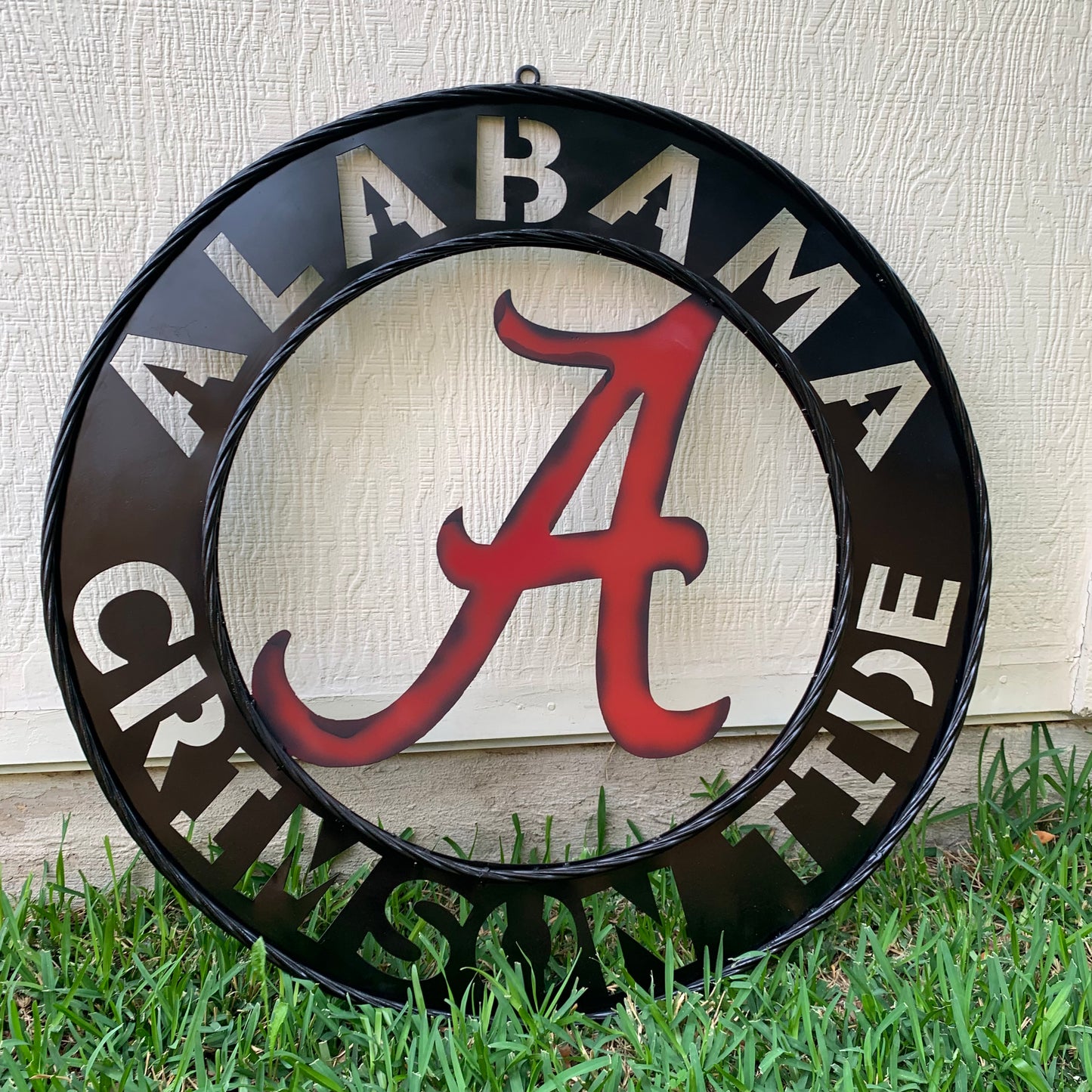 ALABAMA CRIMSON TIDE WIDE BAND RING CUSTOM METAL VINTAGE SIGN TEAM SPORTS HANDMADE
