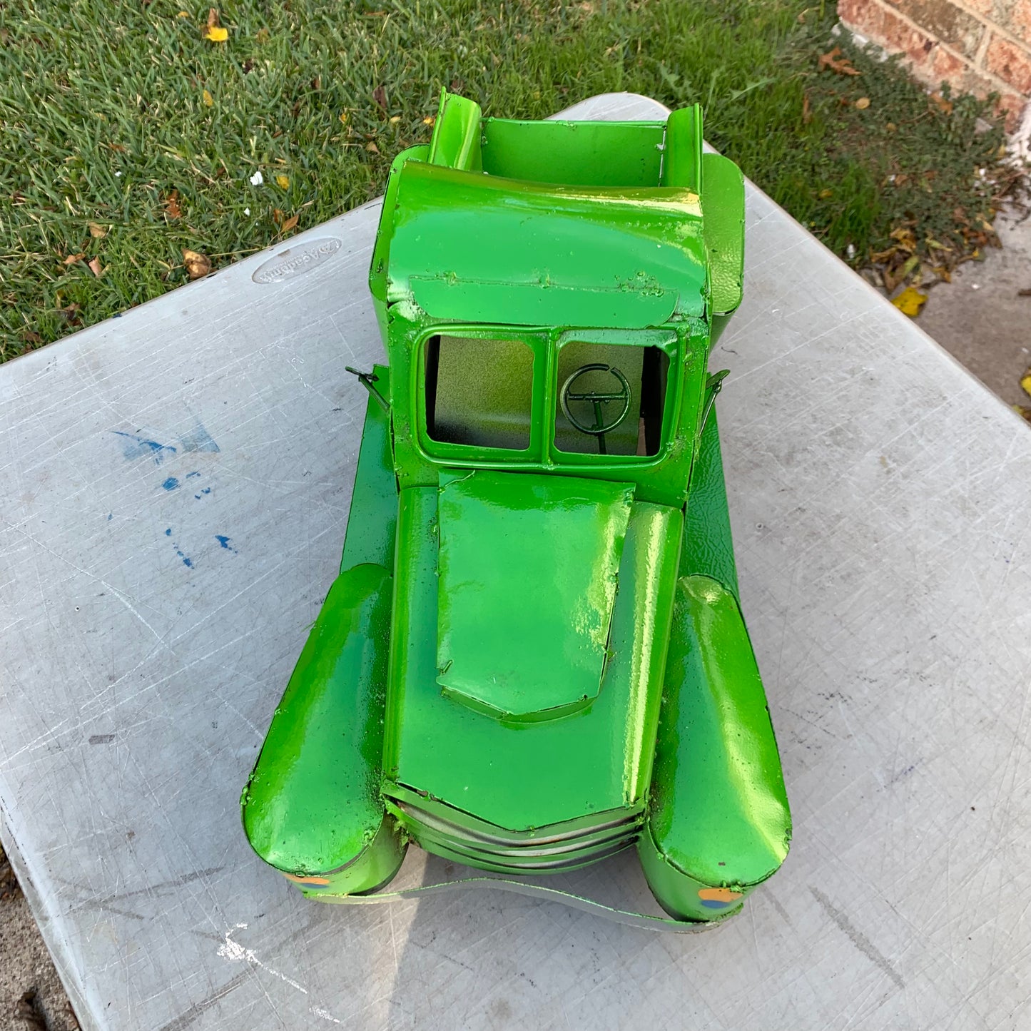 GARDEN GREEN 20" PICKUP TRUCK METAL ART GARDEN FIGURINE OUTDOOR & INDOOR GARDEN WESTERN HOME DECOR HANDMADE NEW SIZE 20"L x 10"W x 12" H #EH12523