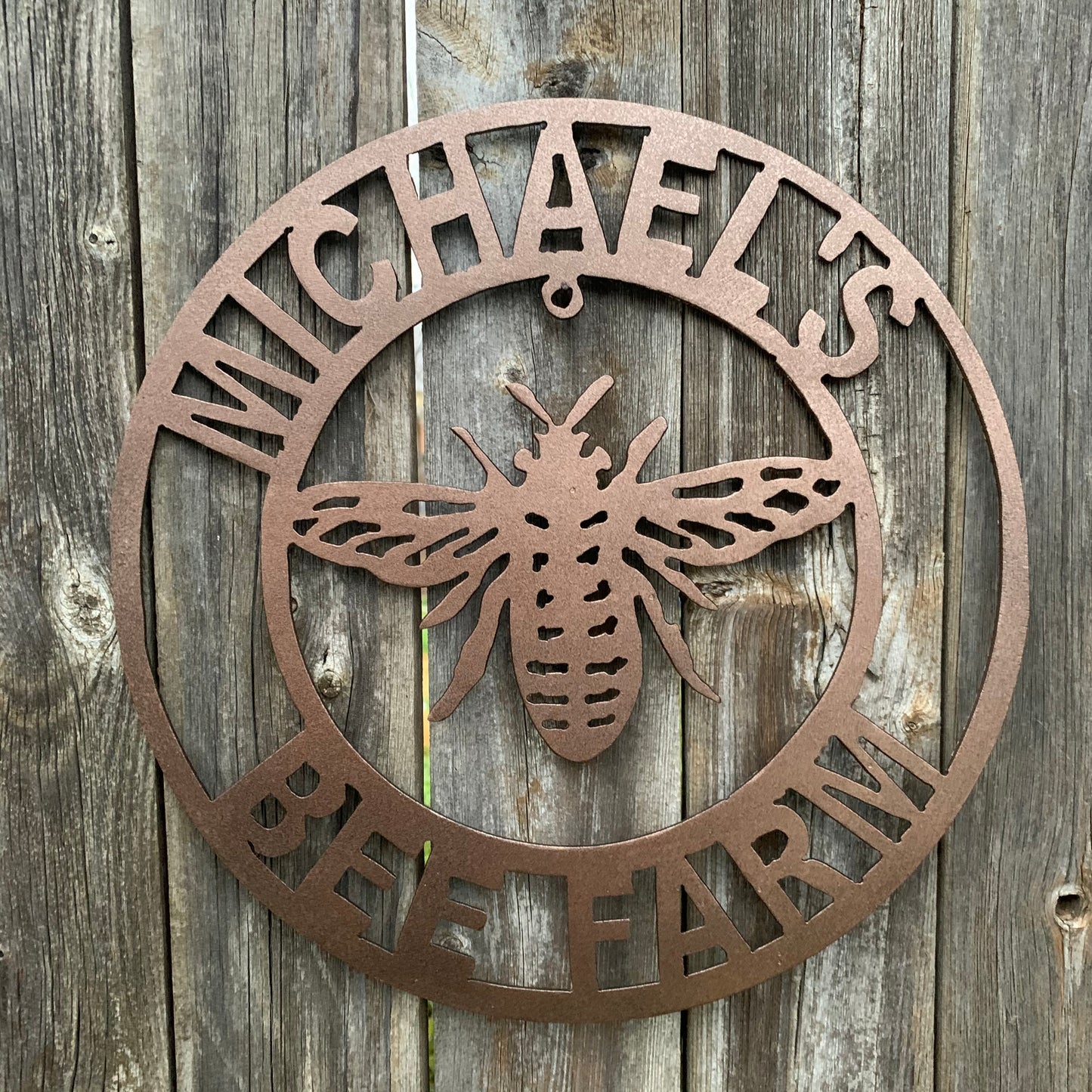 #EH10491 CUSTOM NAME BEE LASERCUT CUSTOM METAL VINTAGE CRAFT SIGN WESTERN HOME DECOR HANDMADE