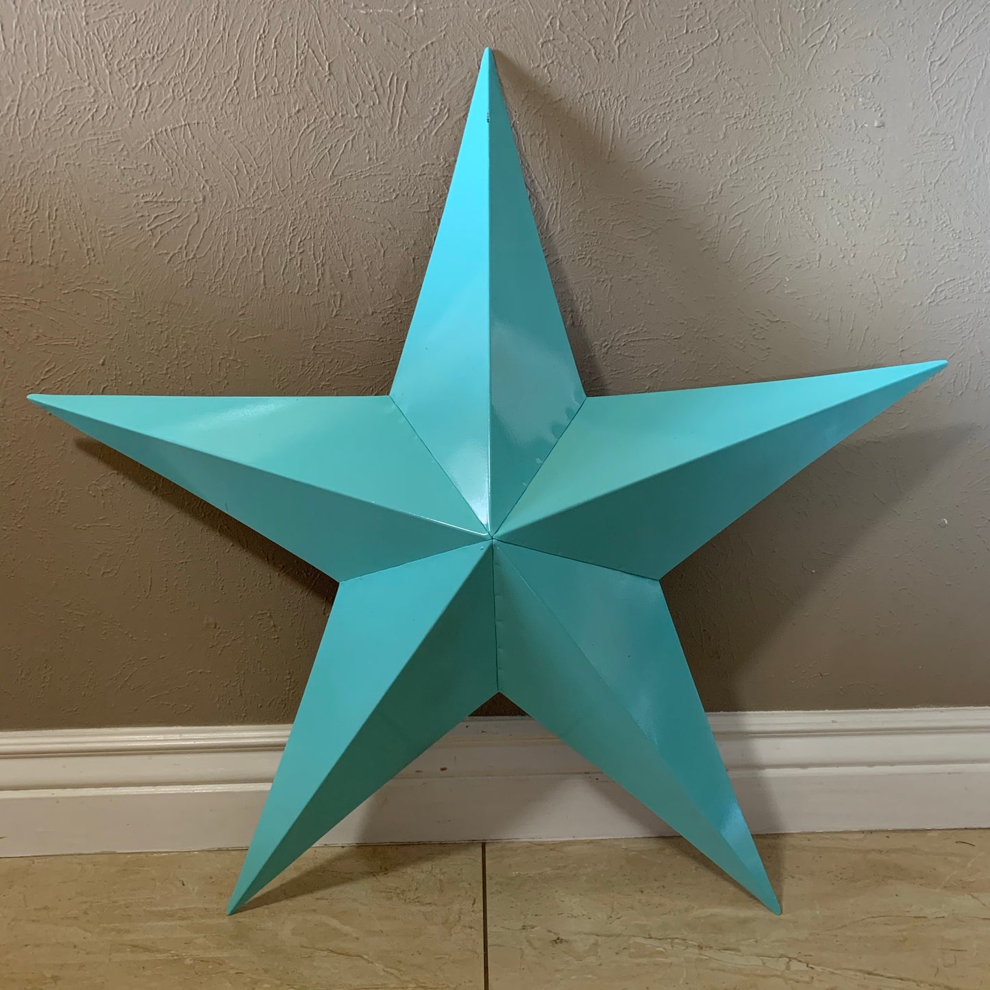 #EH11132 TURQUOISE BARN METAL STAR WALL ART WESTERN HOME DECOR HANDMADE NEW