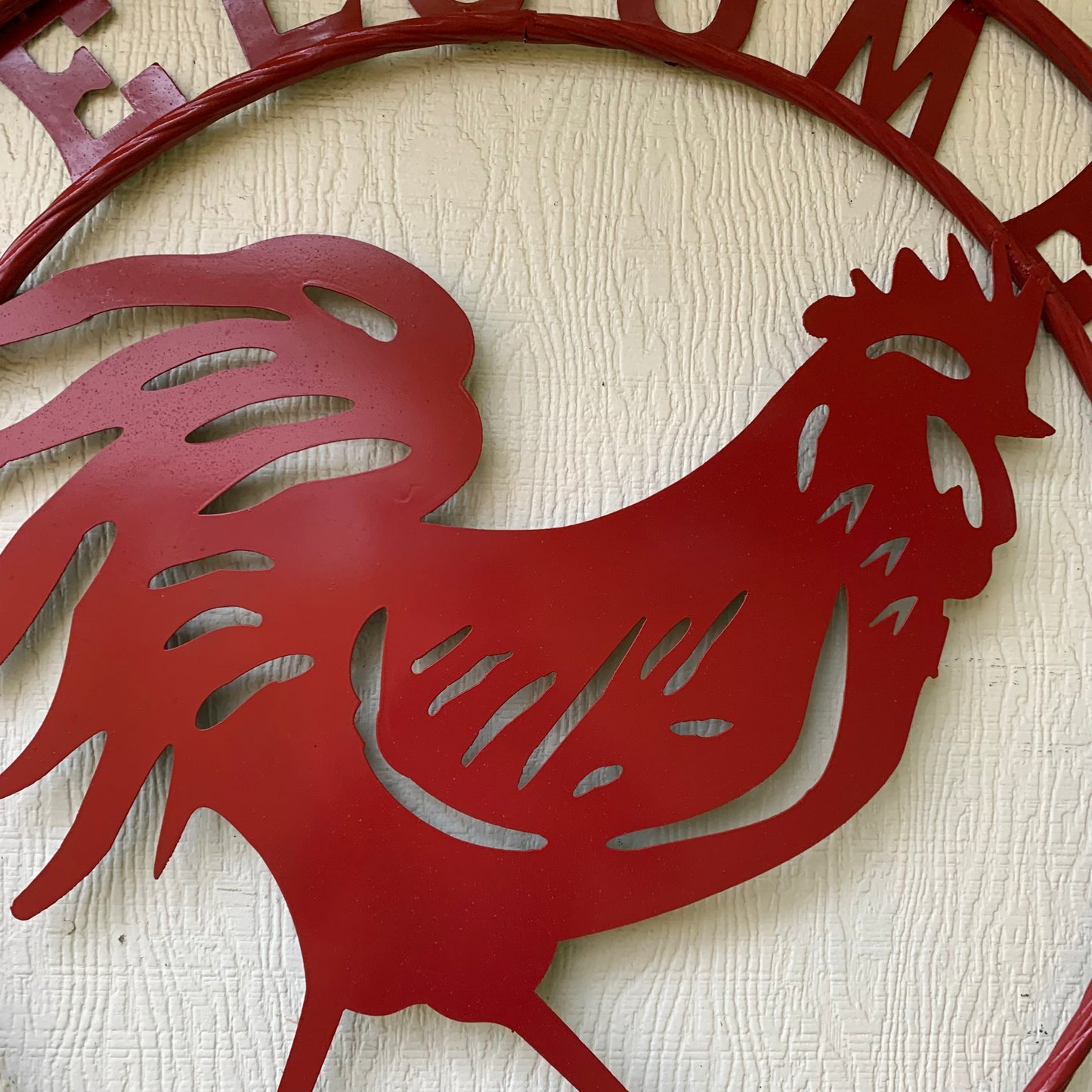 YOUR CUSTOM NAME RED ROOSTER LASERCUT METAL ART WITH RING DESIGN WESTERN METAL ANIMAL ART HOME WALL DECOR BRAND NEW