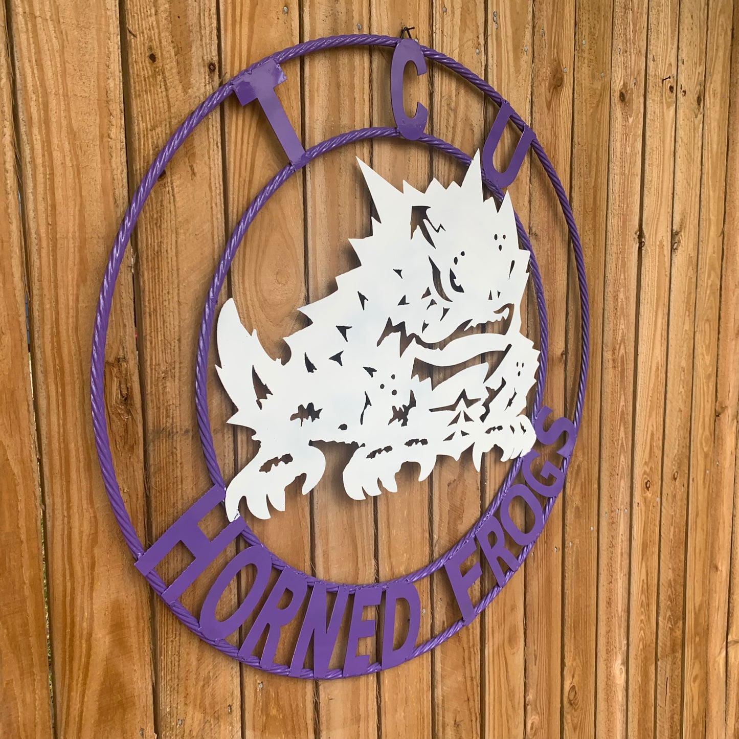 12",18",24",32",36" TCU HORNED FROGS CUSTOM METAL VINTAGE CRAFT TEAM SIGN HANDMADE