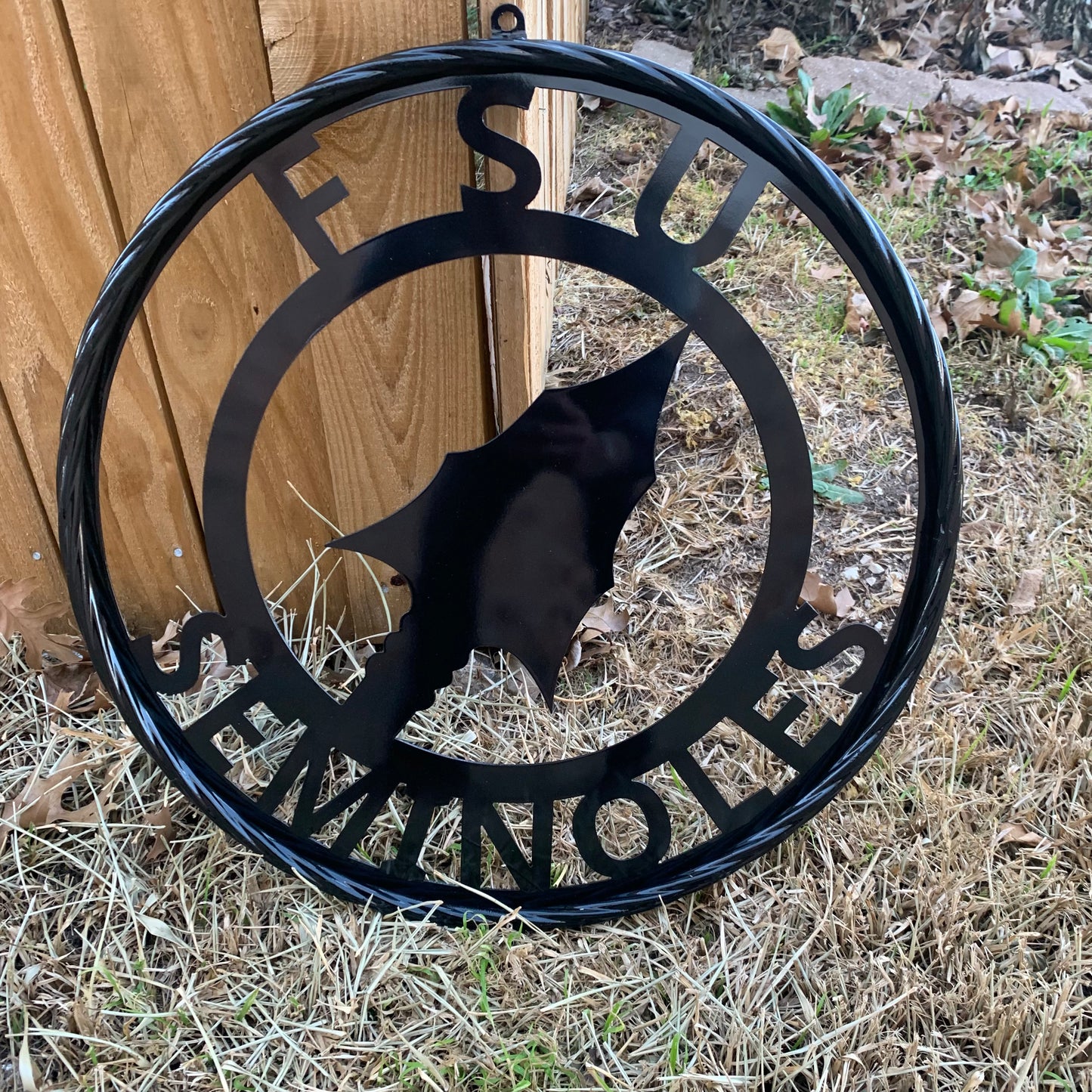 12", 18", 24", 32" FSU SEMINOLES FLORIDA STATE SPEAR CUSTOM METAL VINTAGE CRAFT TEAM SIGN RUSTIC BLACK HANDMADE