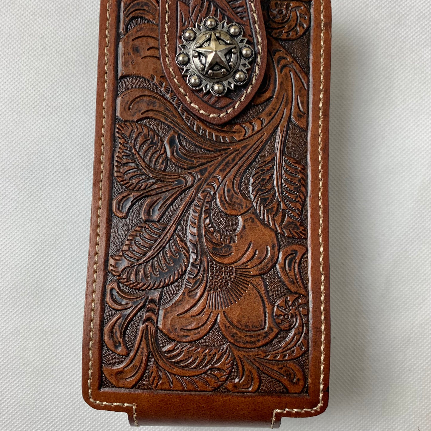 #WS341F 7" LONE STAR LEATHER HOLSTER COFEE BROWN LEATHER POUCH EXTRA LARGE  BELT LOOP HOLSTER CELL PHONE CASE UNIVERSAL OVERSIZE--FREE SHIPPING