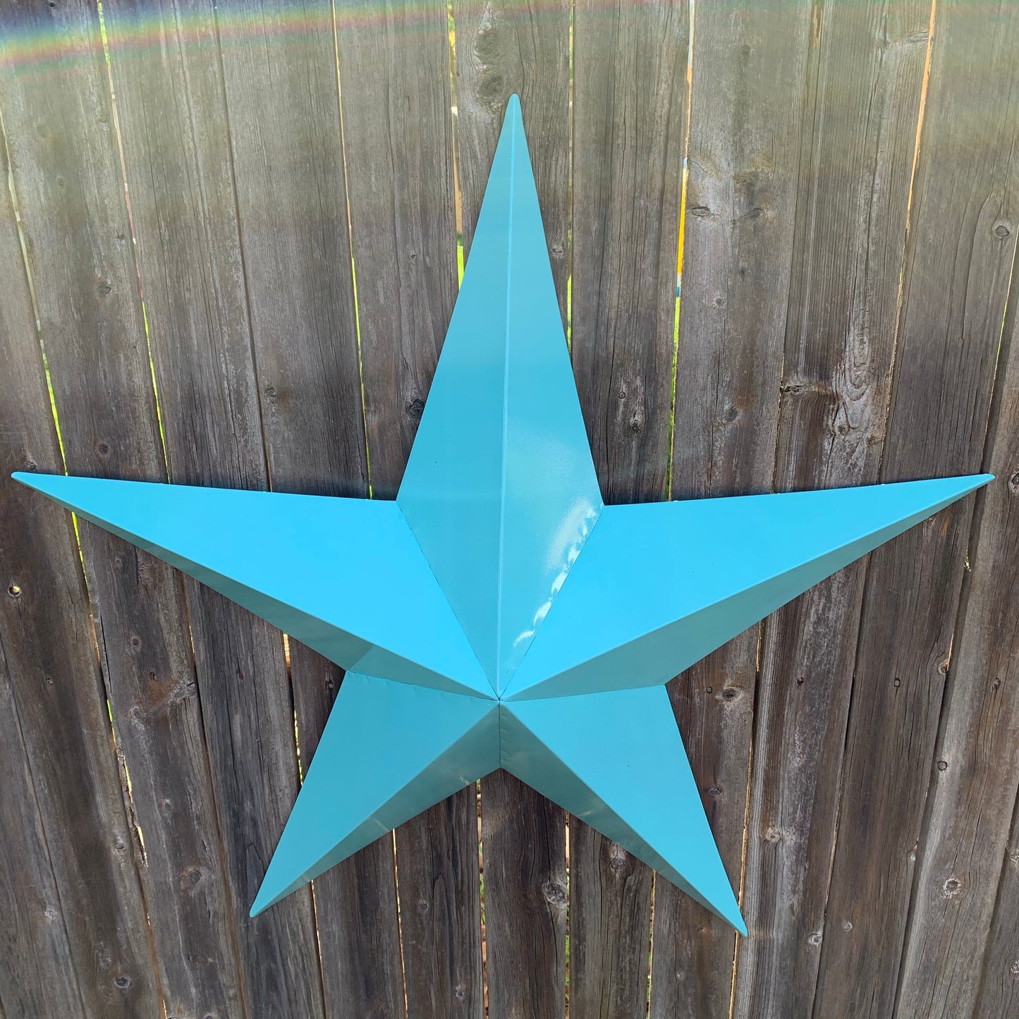 #EH11132 TURQUOISE BARN METAL STAR WALL ART WESTERN HOME DECOR HANDMADE NEW