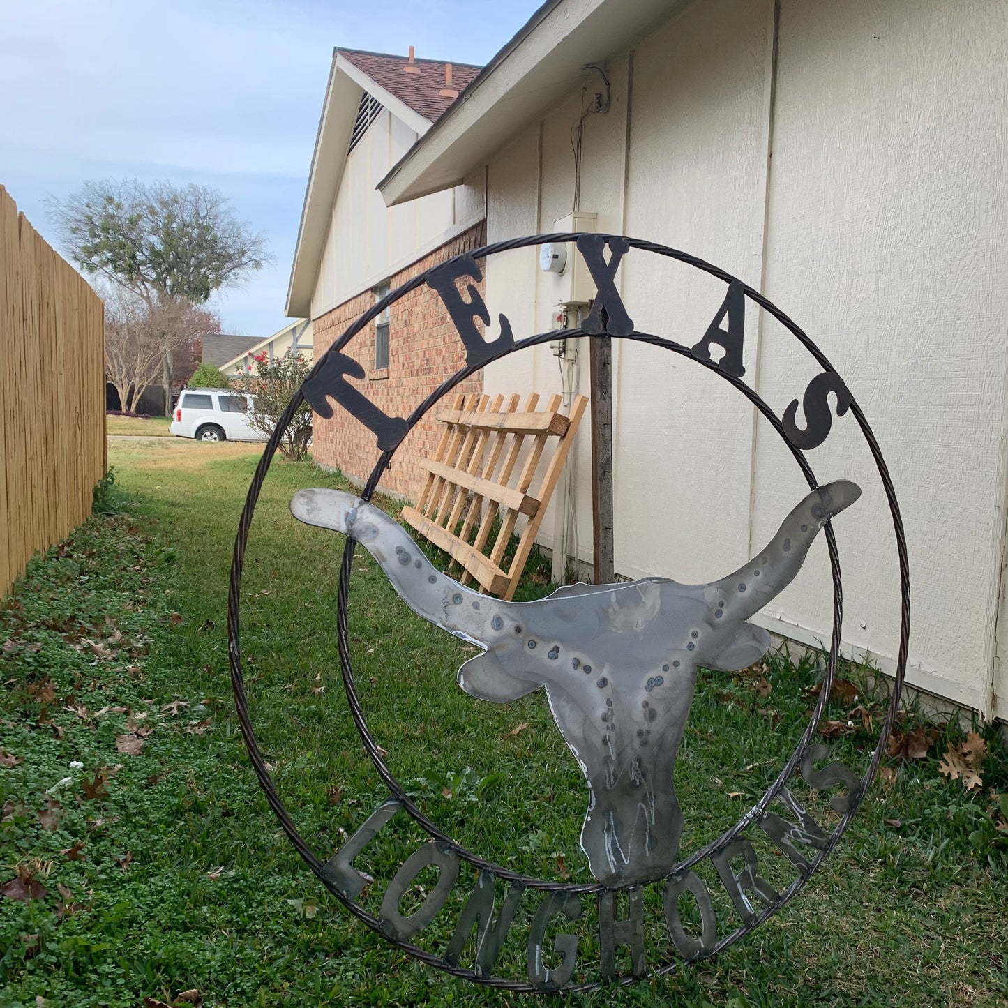50" TEXAS LONGHORNS LARGE CUSTOM RAW METAL VINTAGE CRAFT SIGN TEAM ART UNPAINTED WESTERN HOME DECOR HANDMADE STEEL #EH12570