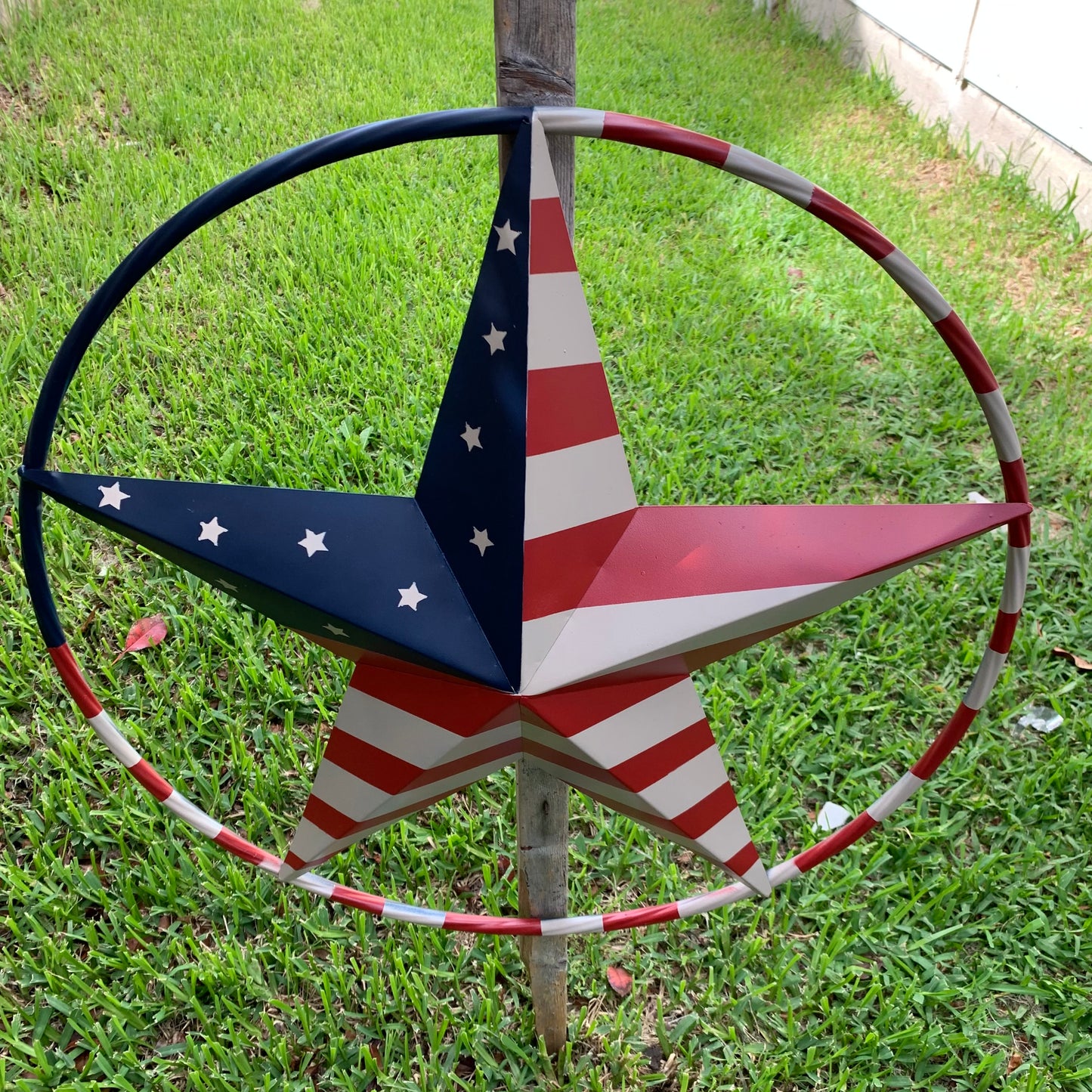 AMERICAN USA FLAG BARN STAR METAL RED BEIGE BLUE STAR 12",16",24",32"36",38",40",48