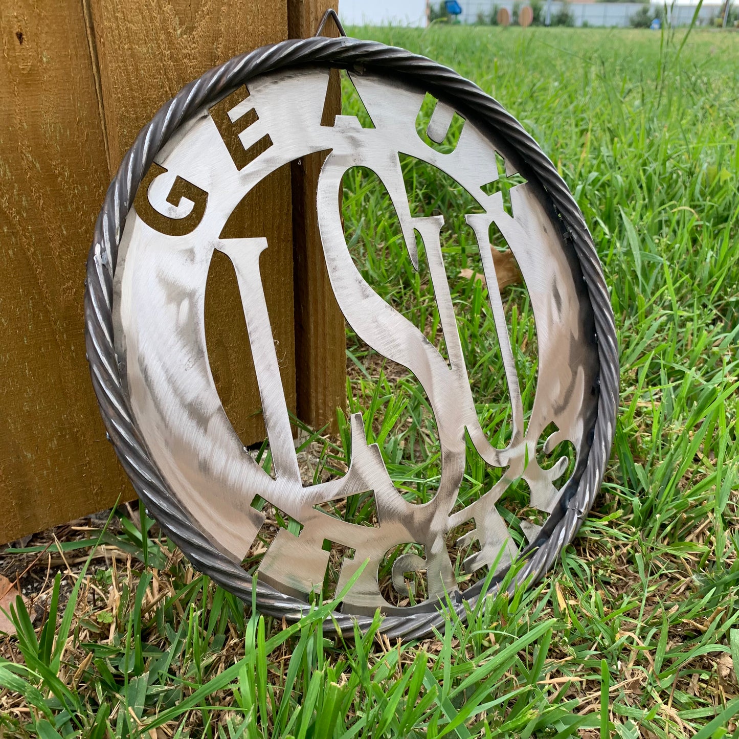 12",18",24",32" LSU GEAUX TIGERS CUSTOM RAW METAL VINTAGE CRAFT TEAM SIGN WESTERN HOME DECOR HANDMADE