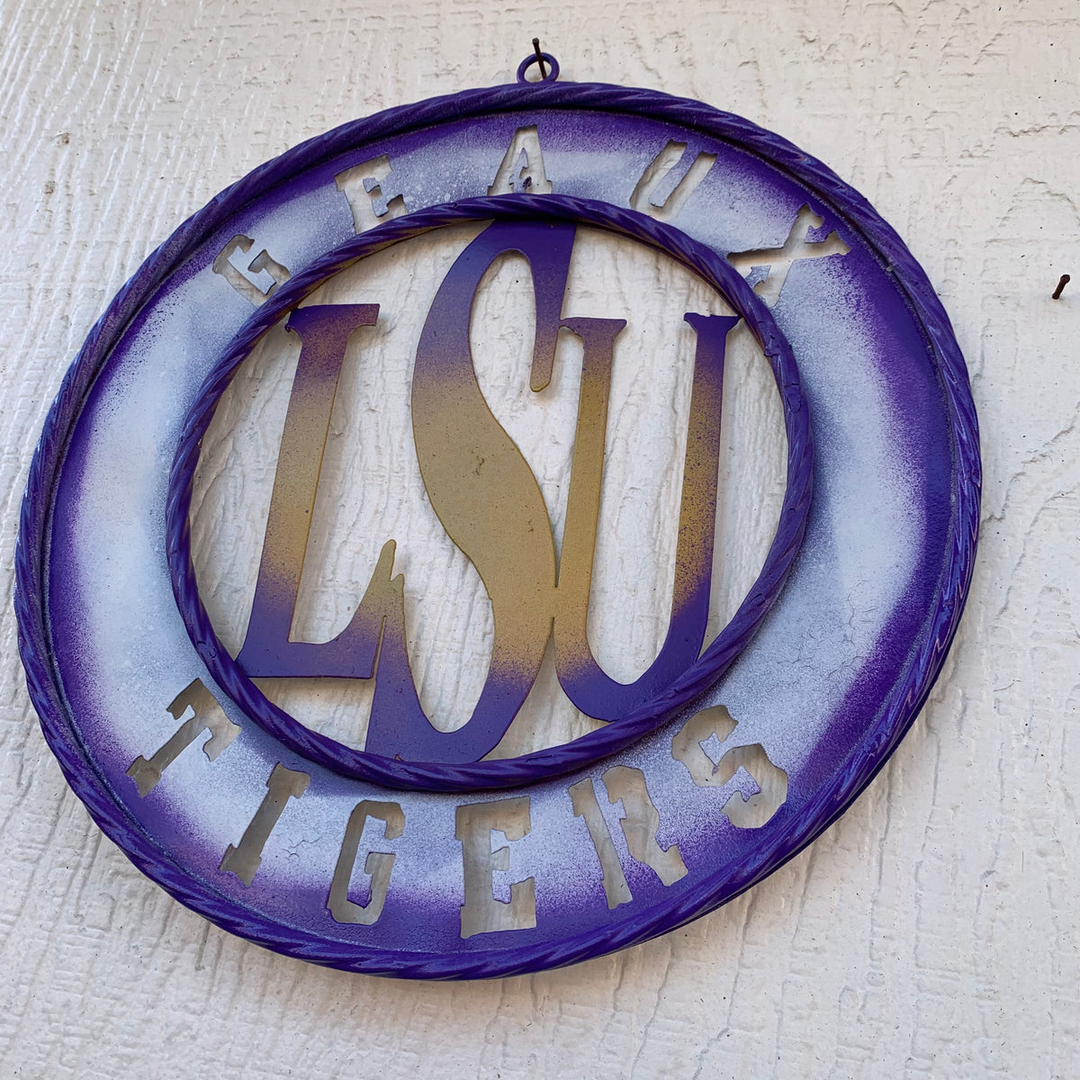 12",18",24",32" LSU GEAUX TIGERS CUSTOM METAL VINTAGE CRAFT SIGN TEAM WALL ART WESTERN HOME DECOR