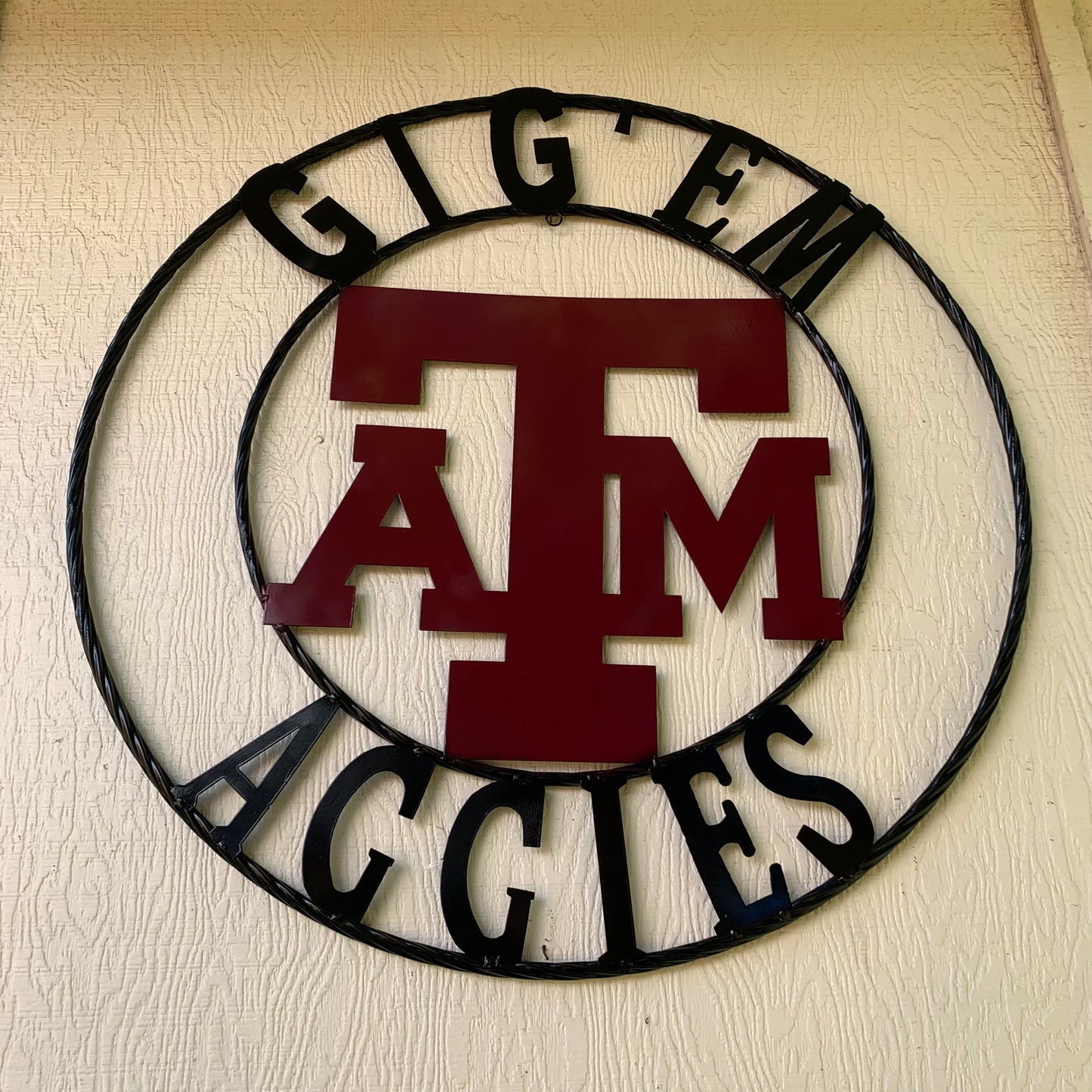GIGEM AGGIES CUSTOM METAL VINTAGE CRAFT SIGN TEAM WESTERN HOME DECOR HANDMADE