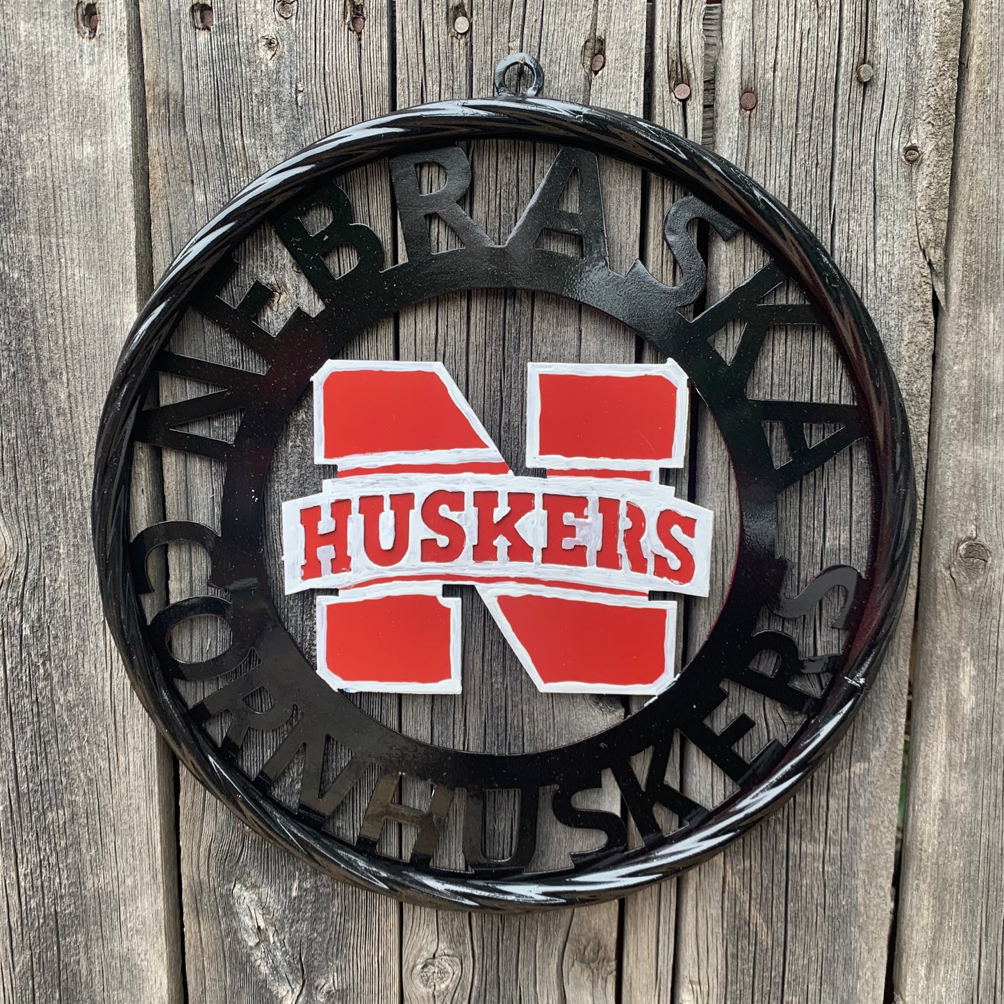 NEBRASKA HUSKERS METAL CUSTOM VINTAGE CRAFT TEAM SIGN WESTERN HOME DECOR HANDMADE 12",18",24",36"