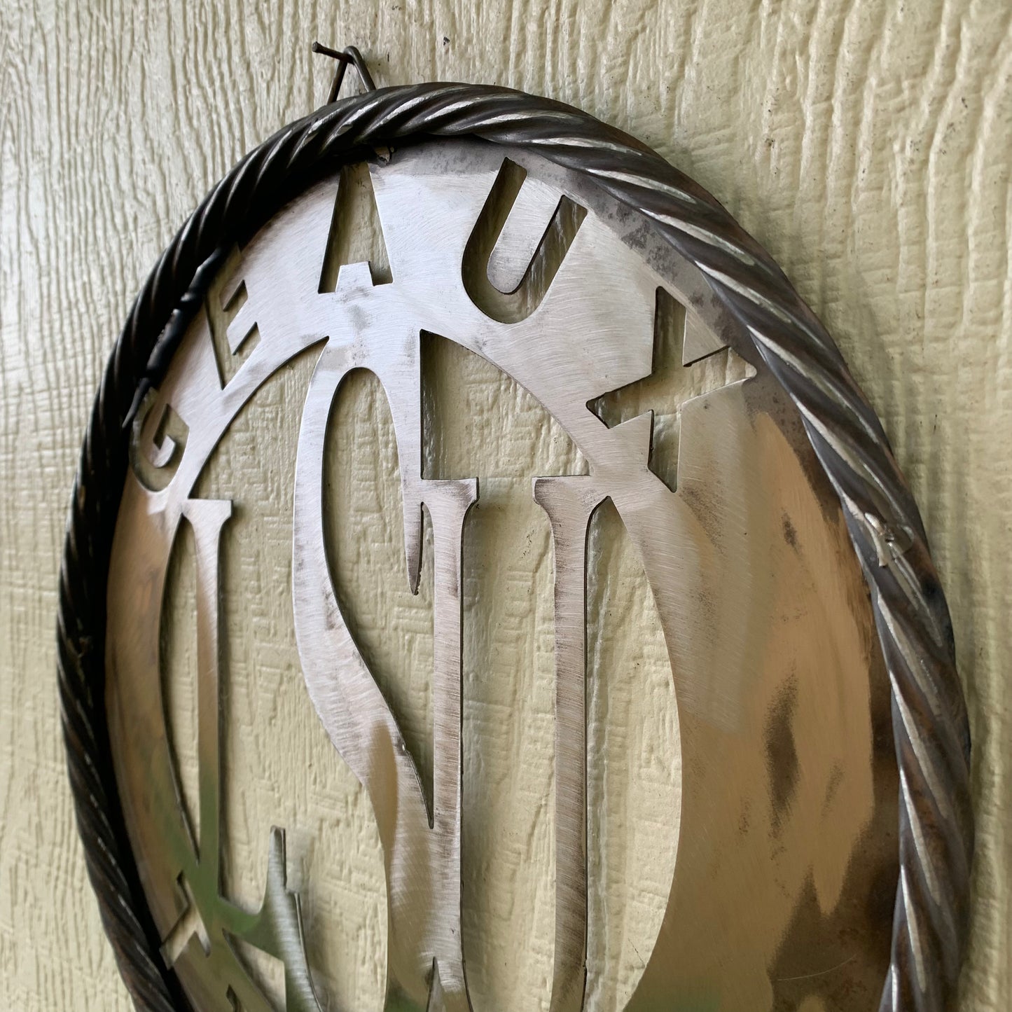 12",18",24",32" LSU GEAUX TIGERS CUSTOM RAW METAL VINTAGE CRAFT TEAM SIGN WESTERN HOME DECOR HANDMADE