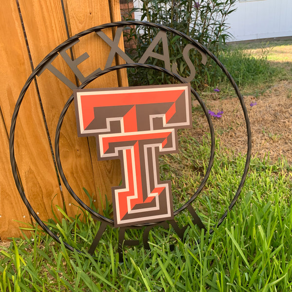 18",24" TEXAS TECH CUSTOM METAL VINTAGE CRAFT SIGN WESTERN HOME DECOR