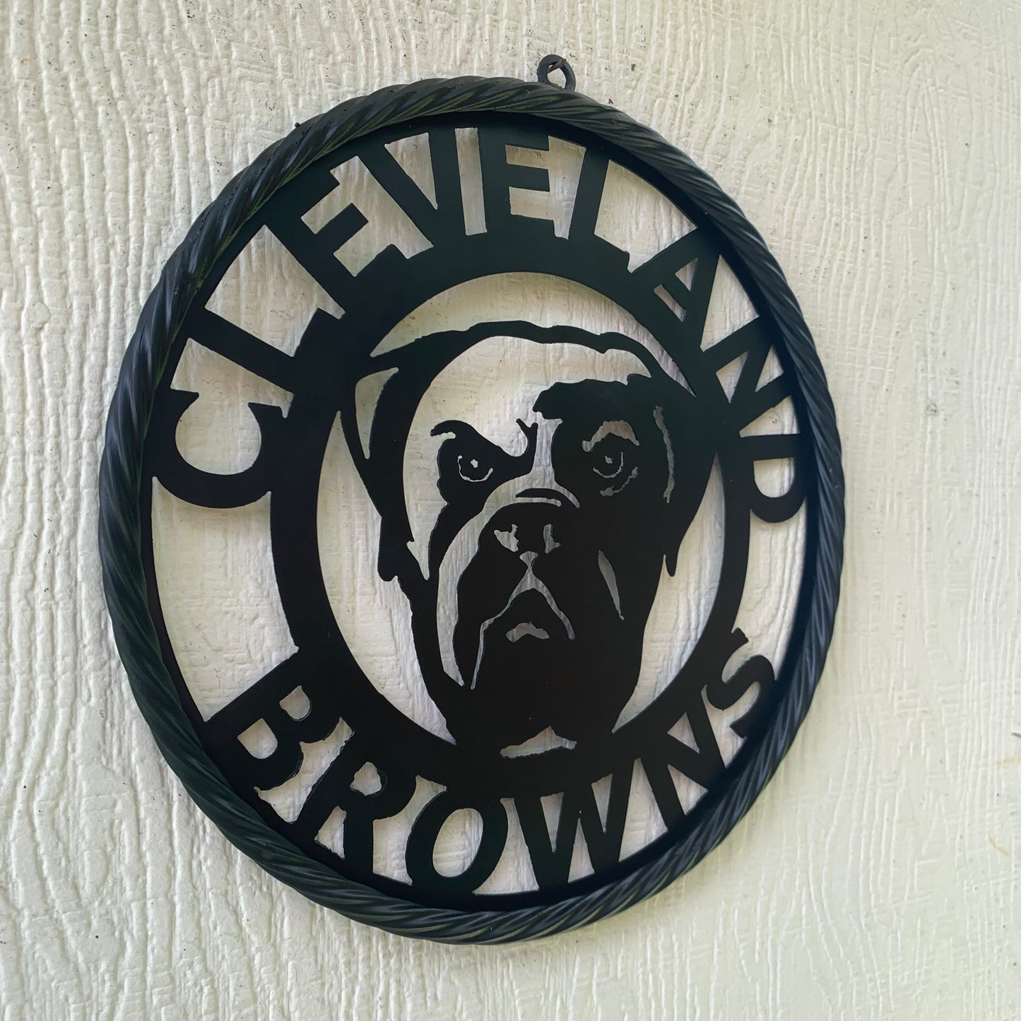 CLEVELAND BROWNS METAL CUSTOM VINTAGE CRAFT ART HANDMADE RUSTIC BLACK