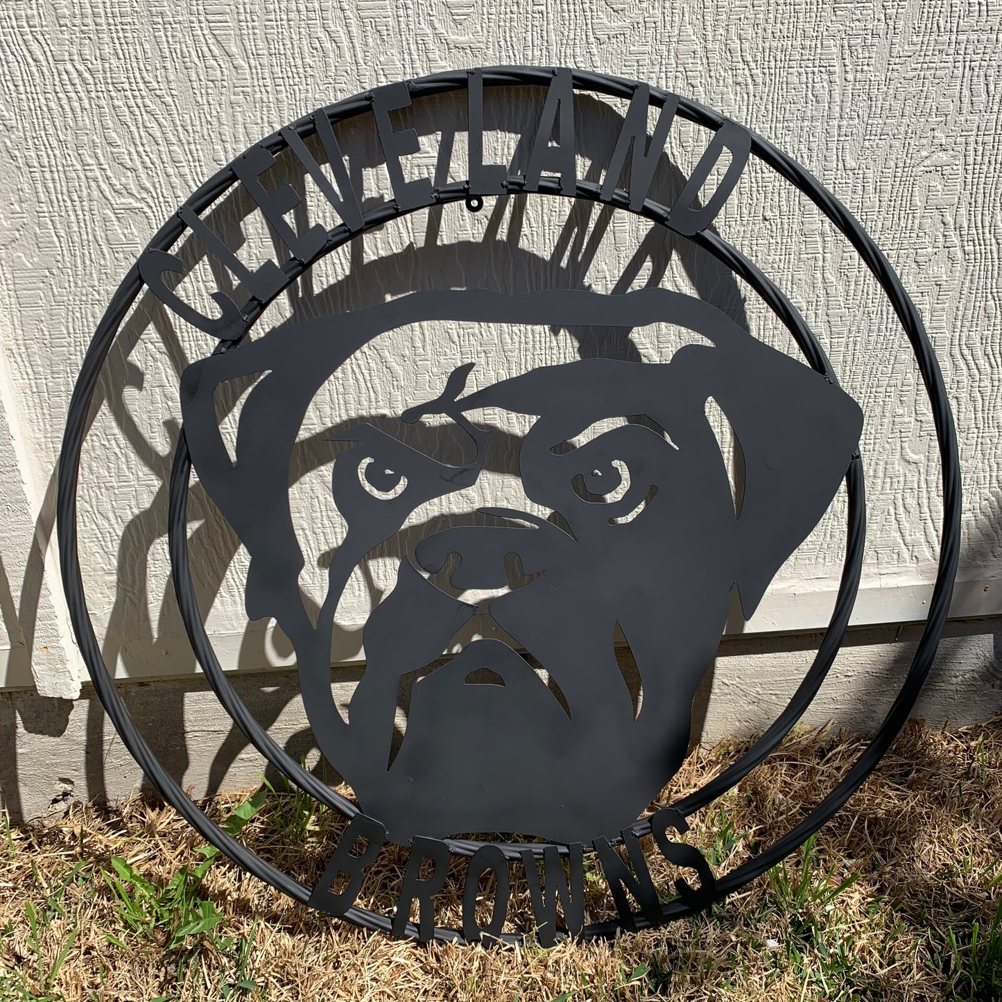 CLEVELAND BROWNS METAL CUSTOM VINTAGE CRAFT ART HANDMADE RUSTIC BLACK