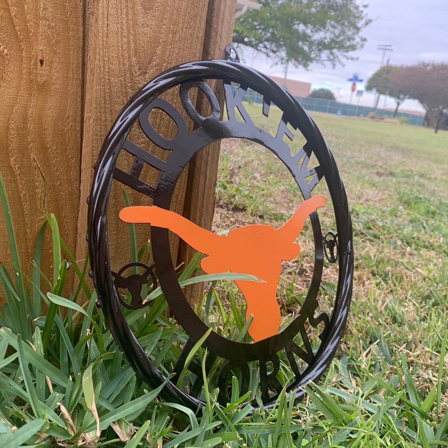 HOOKEM HORNS TEXAS LONGHORNS HOOK EM METAL CUSTOM VINTAGE CRAFT WALL ART TEAM SIGN HANDMADE