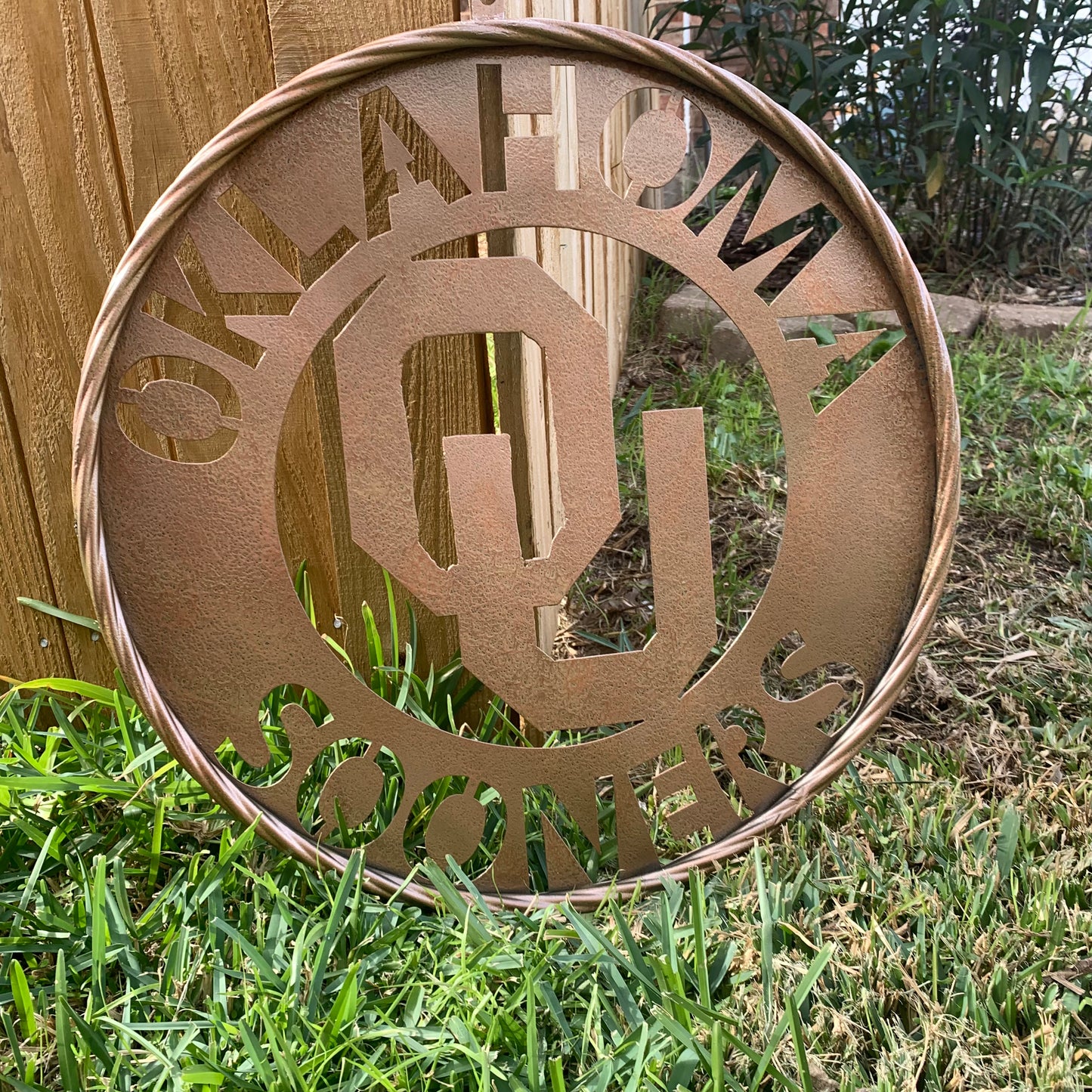 12",18",24",32" OU SOONERS HAMMERED COPPER CUSTOM METAL VINTAGE CRAFT TEAM SIGN HANDMADE CRAFT
