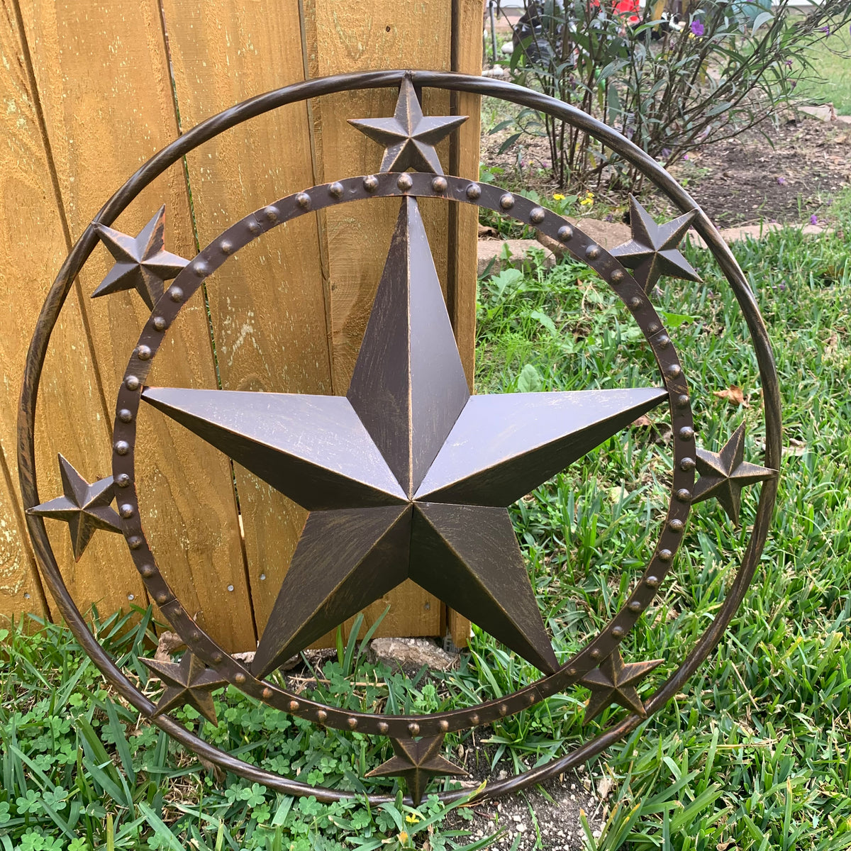 #SI_BC2109 MULTI STARS 24" BARN METAL STAR WESTERN HOME DECOR HANDMADE RUSTIC BRONZE NEW